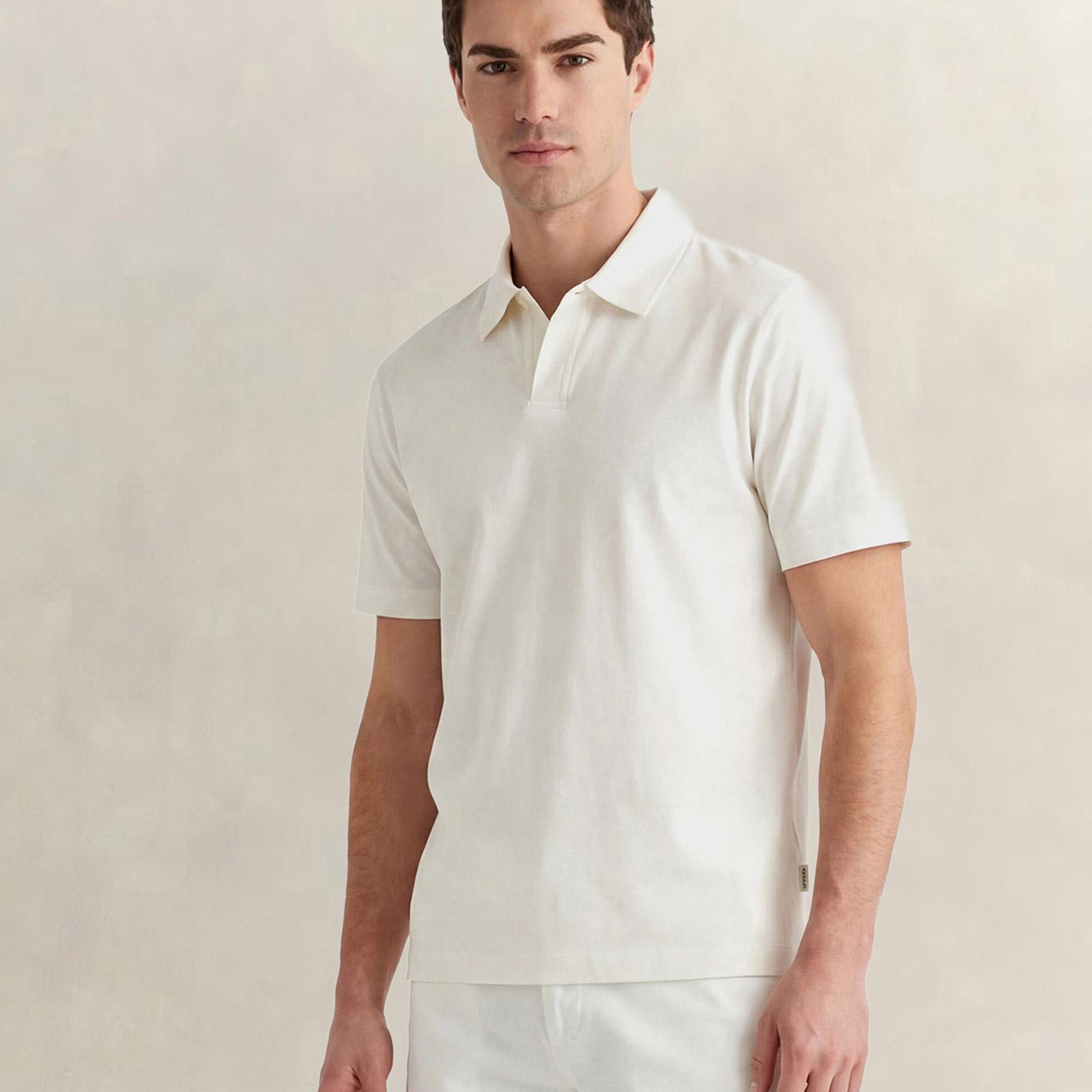 GANT Erkek Beyaz Regular Fit Polo Yaka T-Shirt