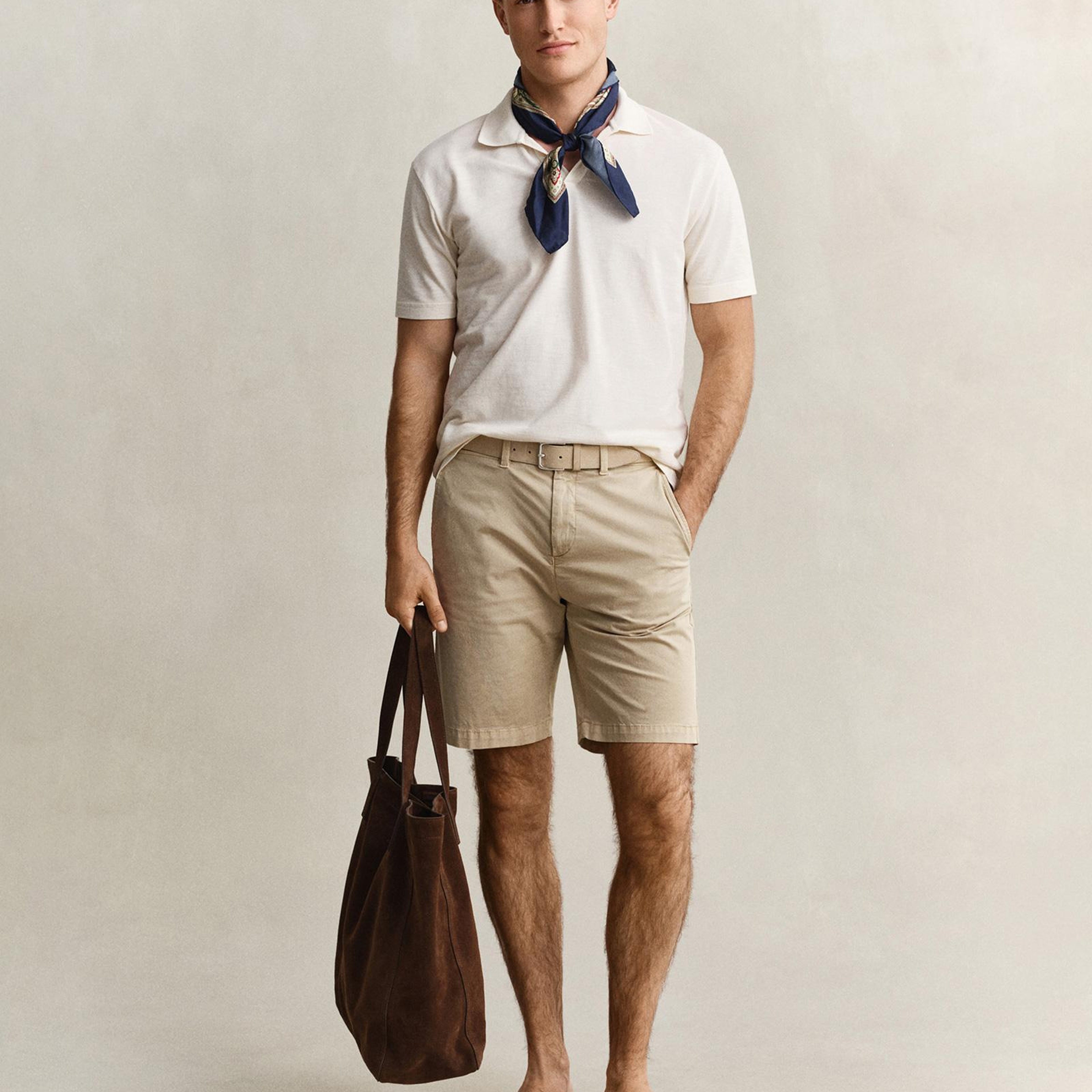 GANT Erkek Krem Regular Fit Polo Yaka T-Shirt