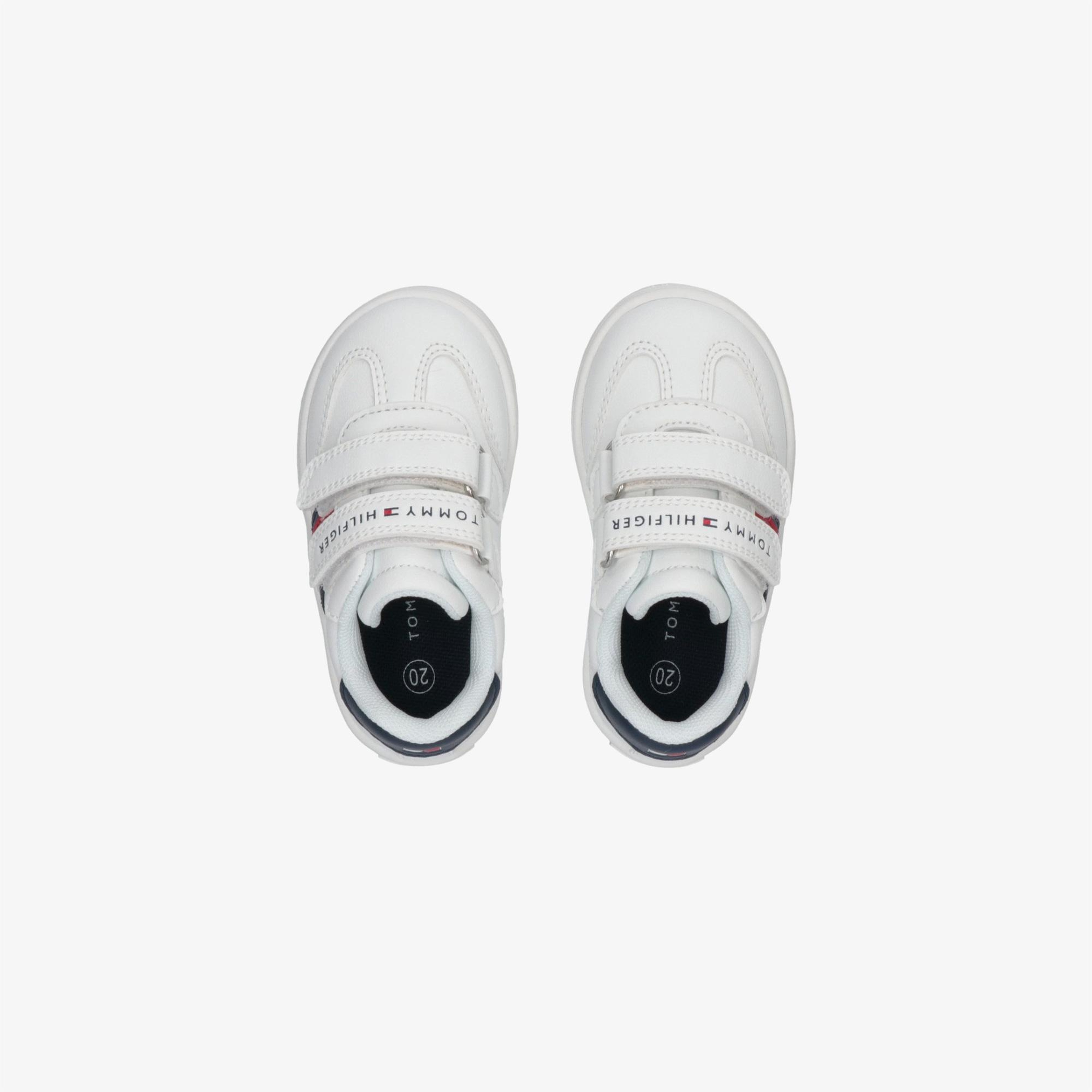 Tommy Hilfiger Flag and Hook Loop Bebek Beyaz Spor Ayakkabı