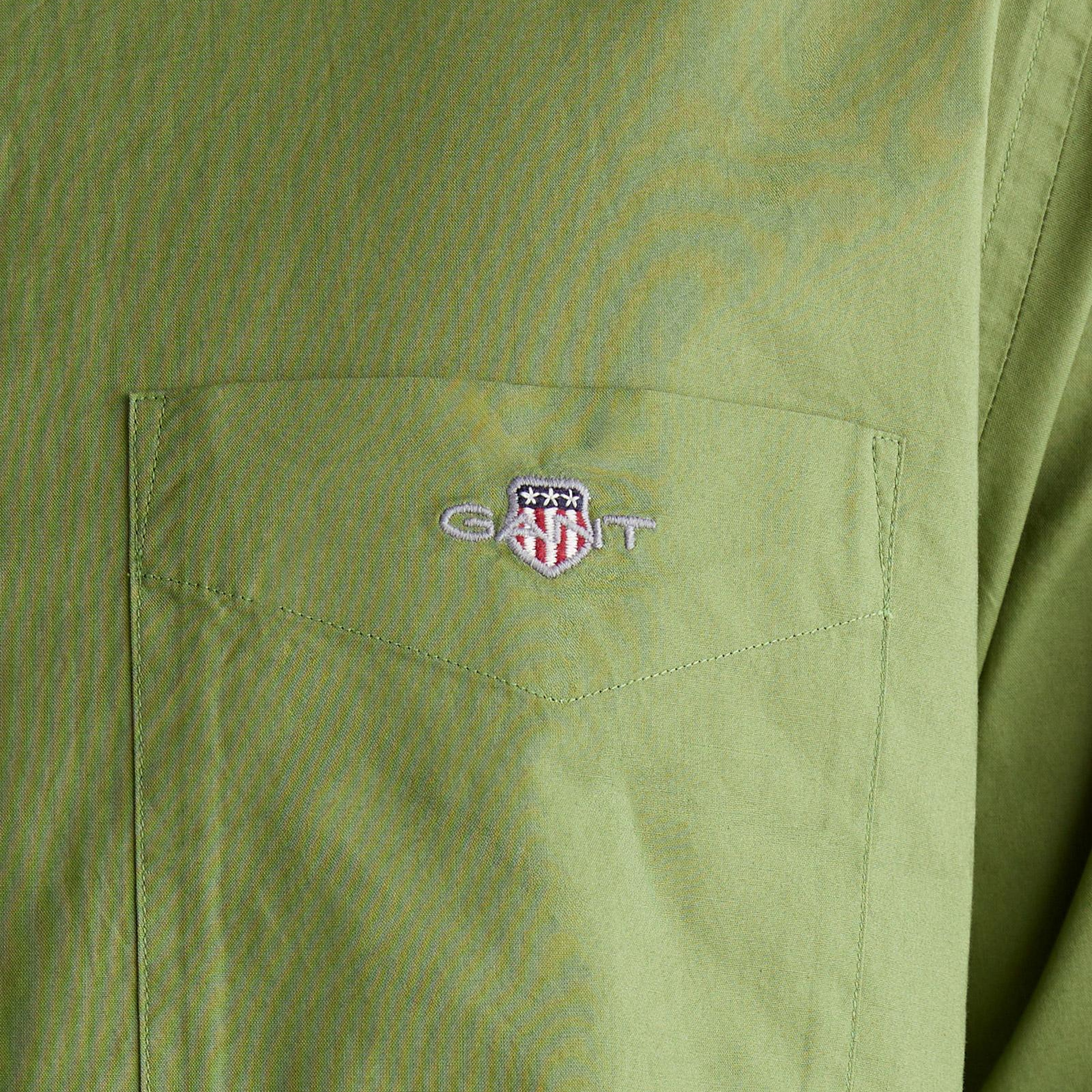 GANT Erkek Yeşil Regular Fit Logolu Gömlek