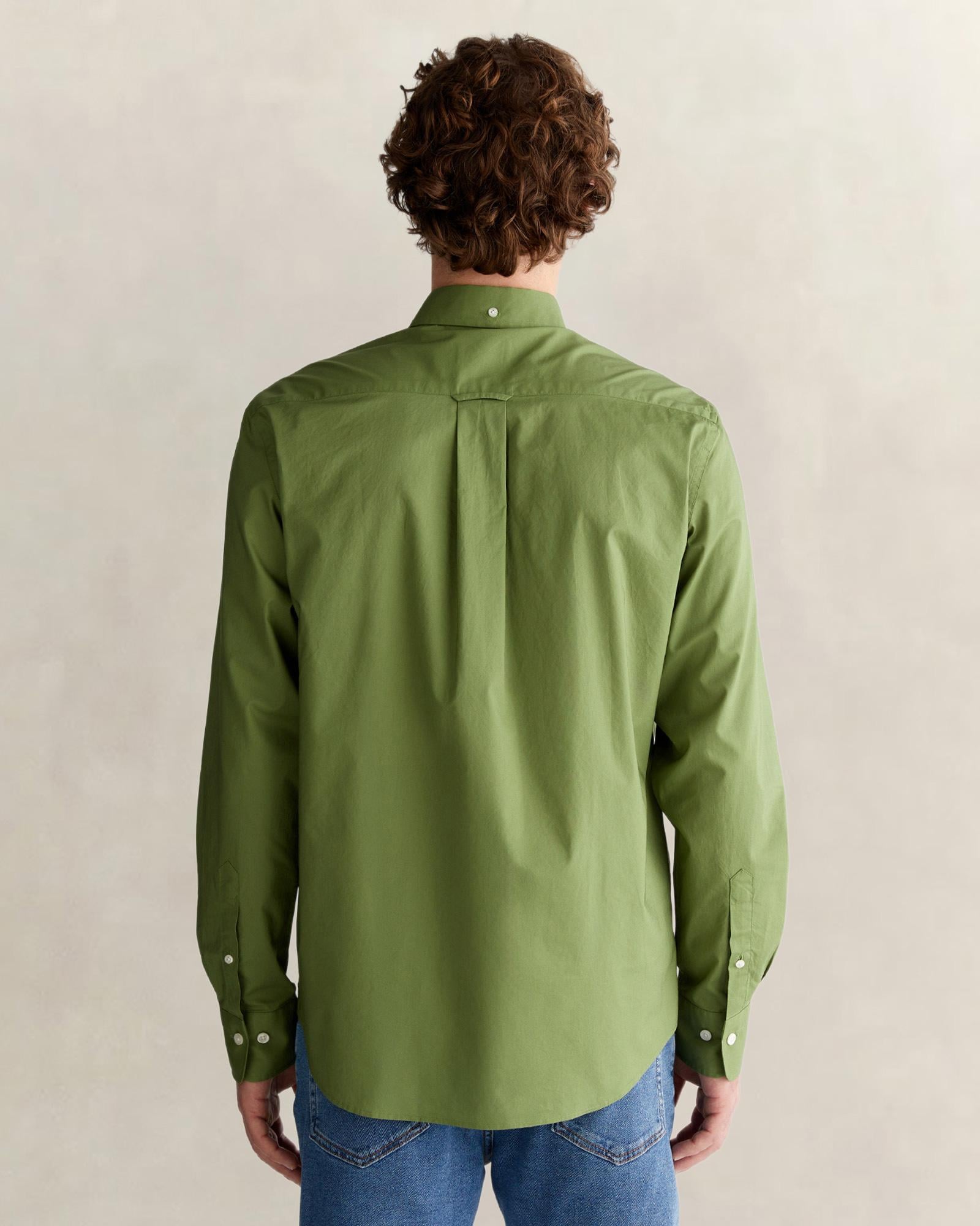 GANT Erkek Yeşil Regular Fit Logolu Gömlek