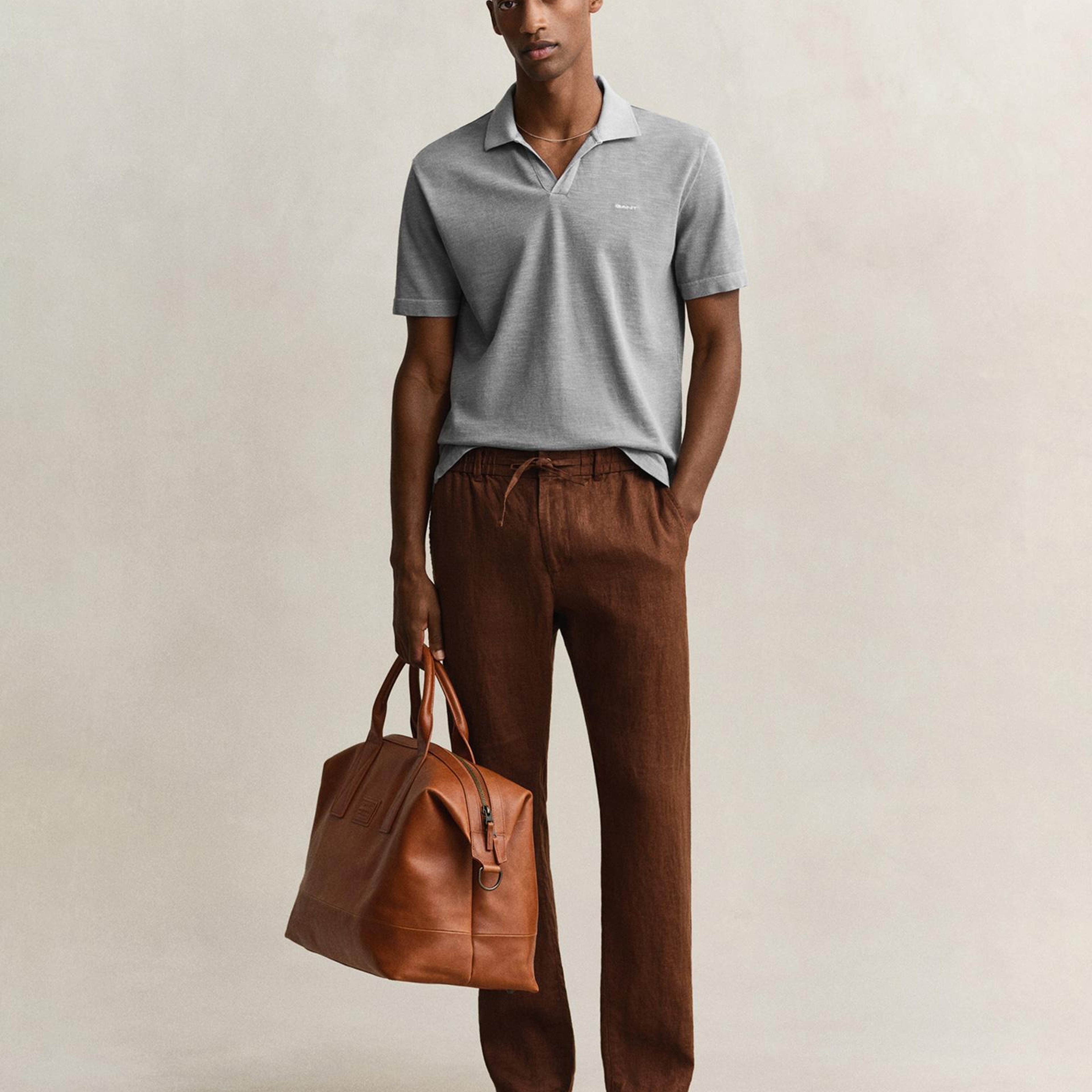 GANT Erkek Yeşil Regular Fit Polo Yaka T-Shirt