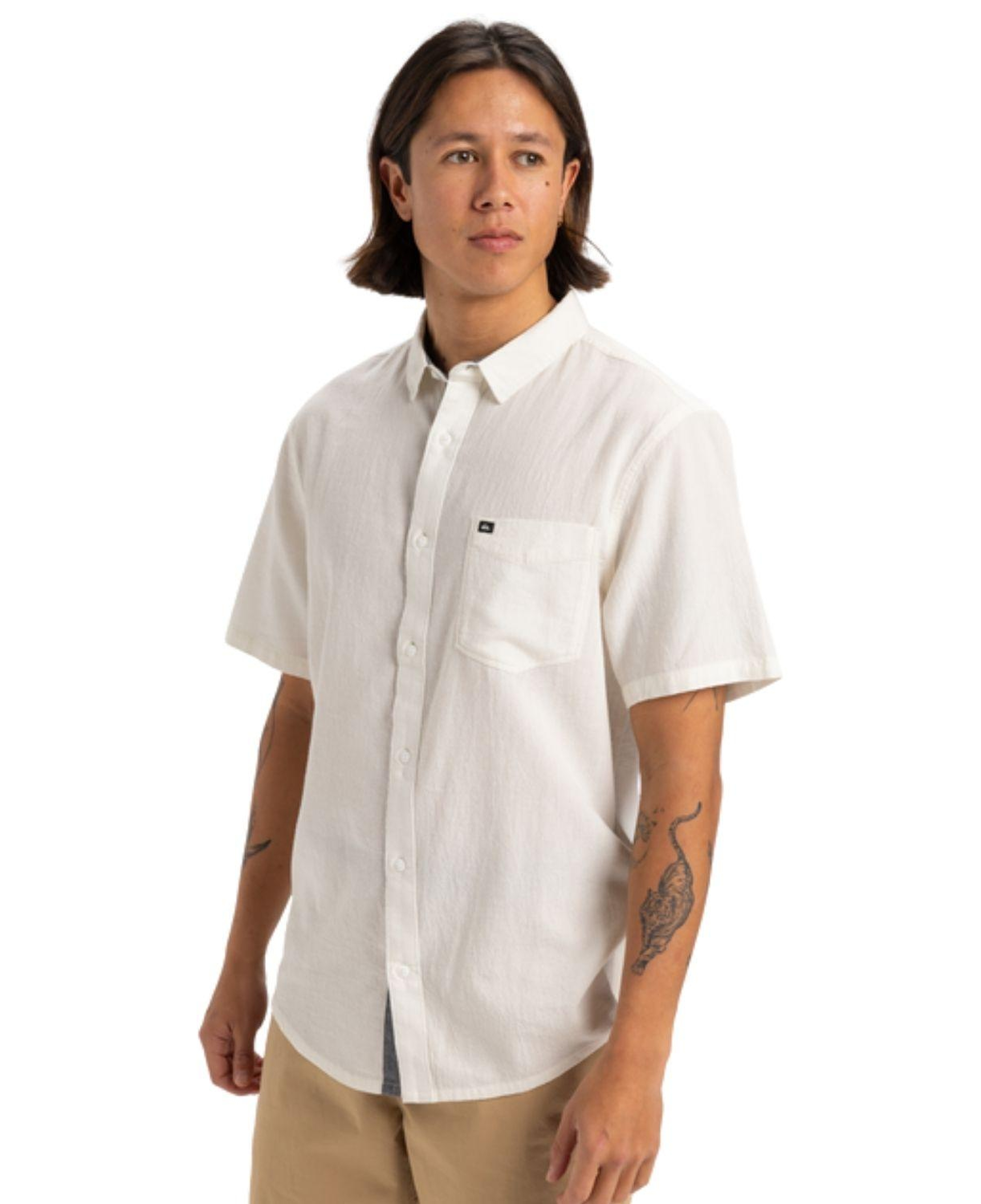Quiksilver Timebox Erkek Beyaz Gömlek
