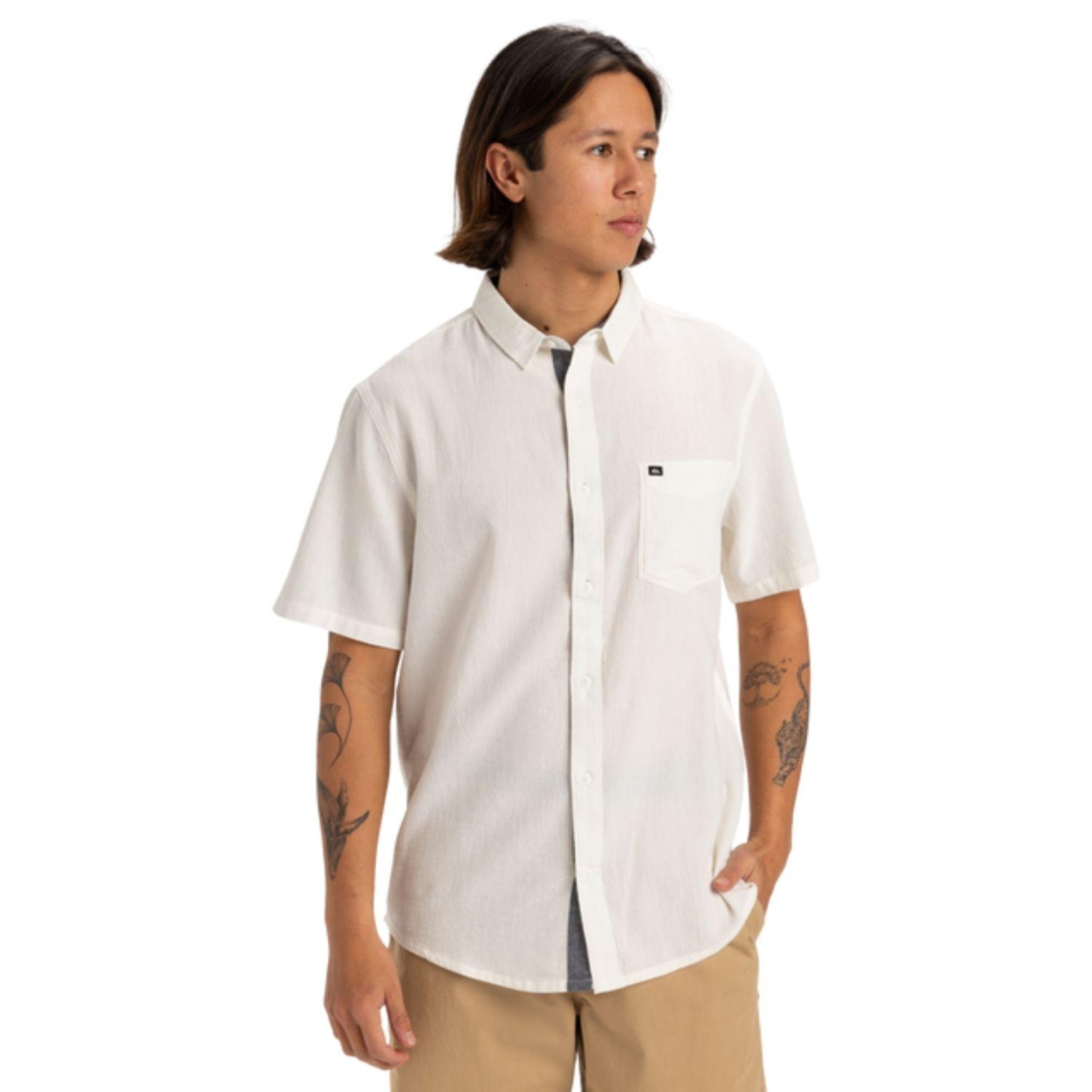 Quiksilver Timebox Erkek Beyaz Gömlek