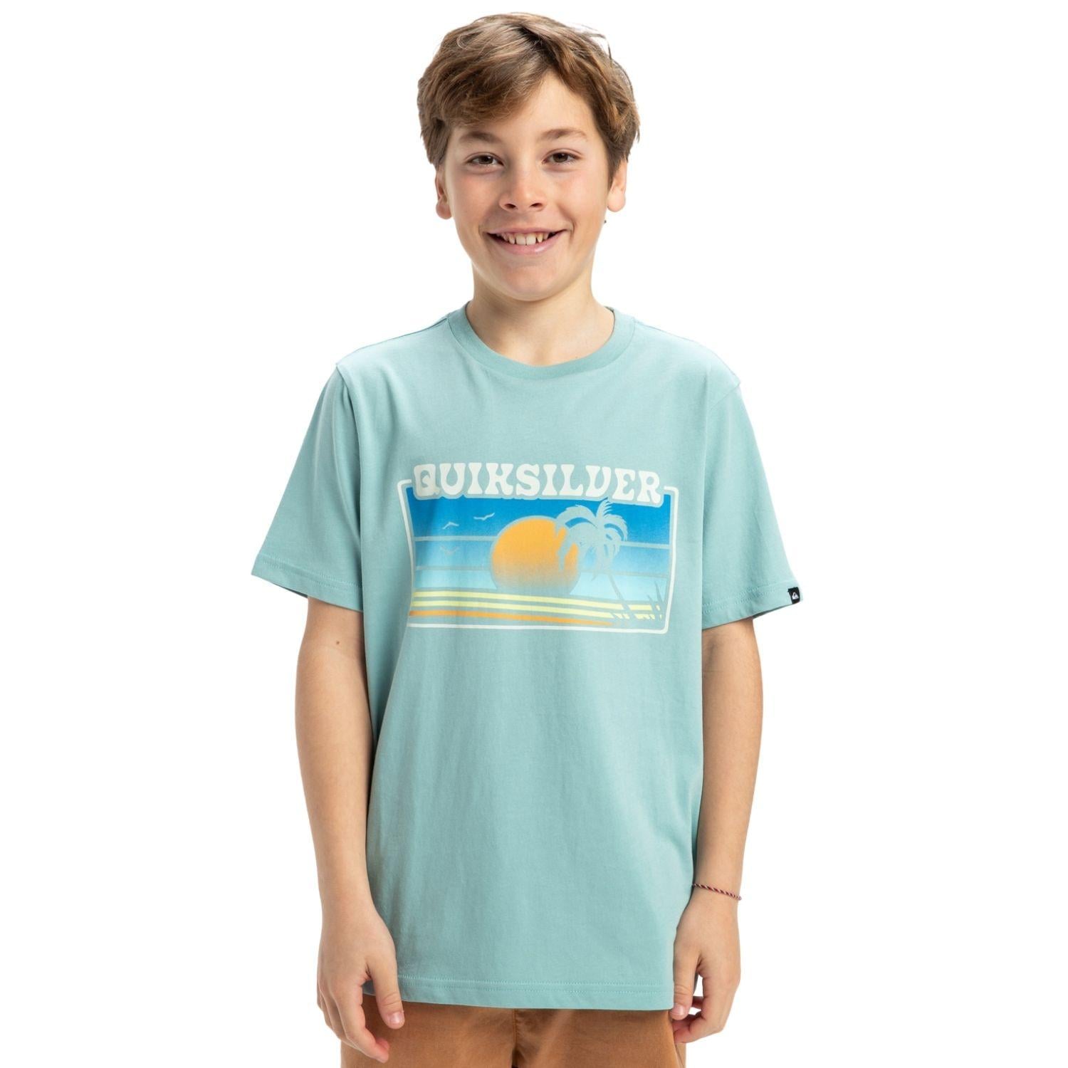 Quiksilver Ev Sun Faded Erkek Çocuk Mavi Tişört