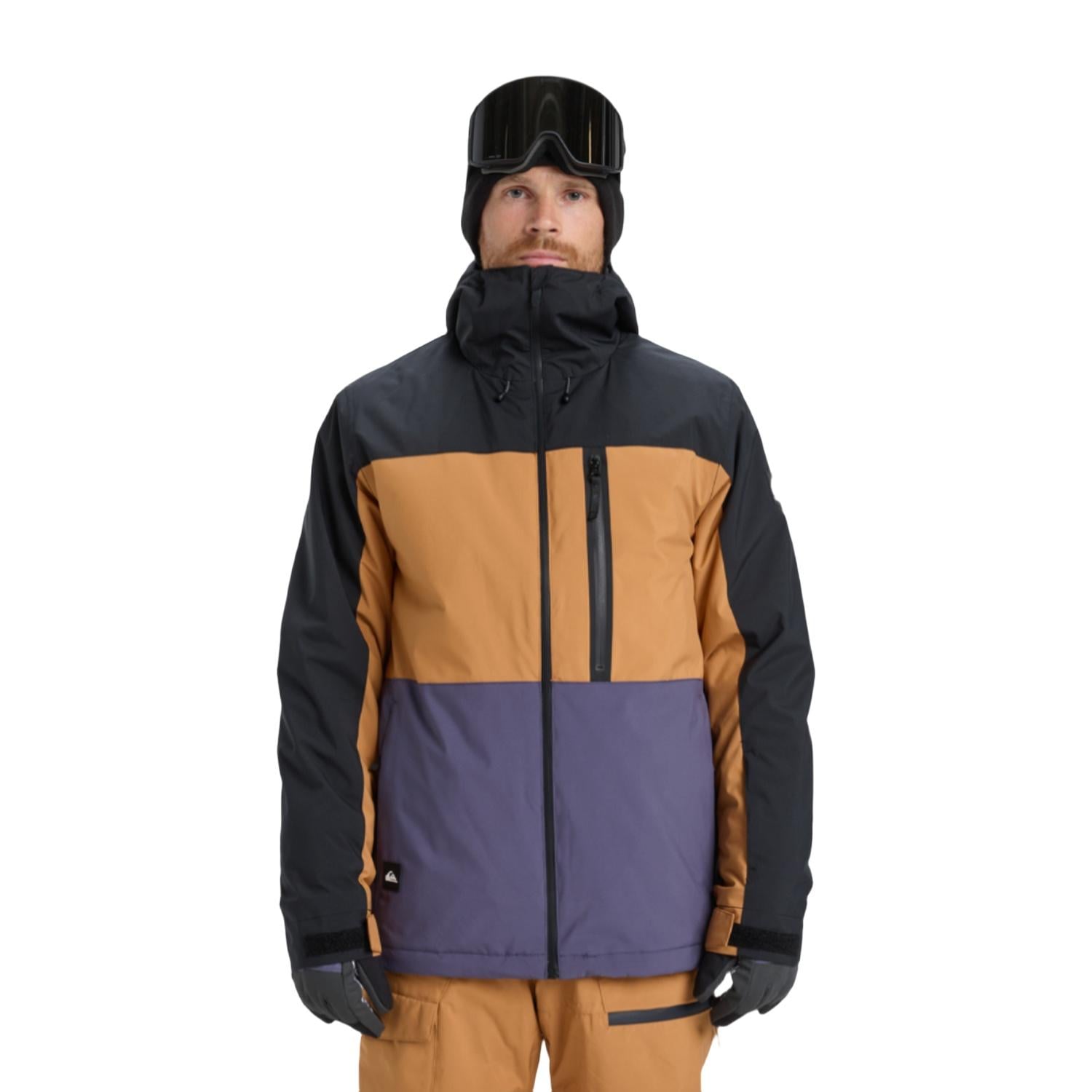 Quiksilver Sycamore Block Erkek Kahverengi Snowboard Ceketi