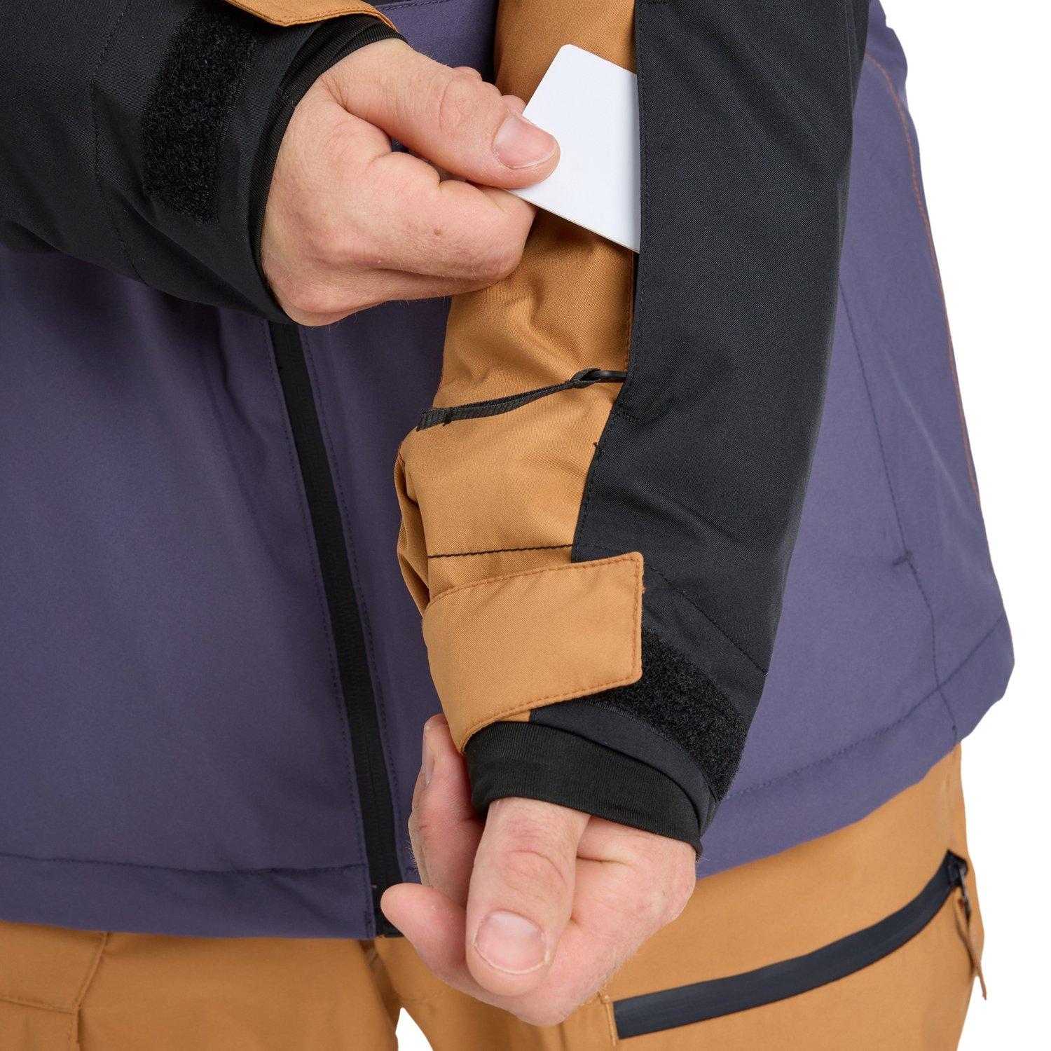 Quiksilver Sycamore Block Erkek Kahverengi Snowboard Ceketi