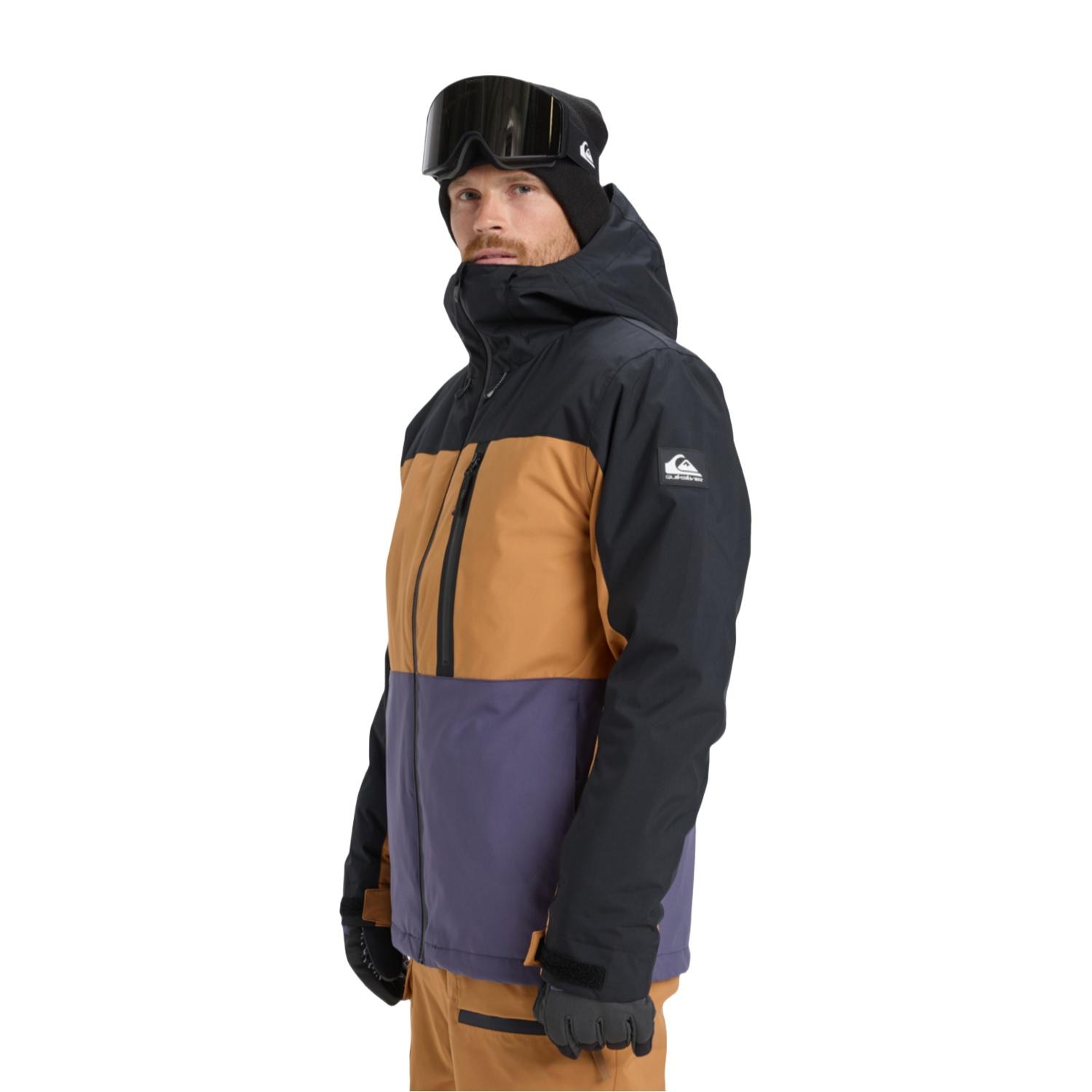 Quiksilver Sycamore Block Erkek Kahverengi Snowboard Ceketi
