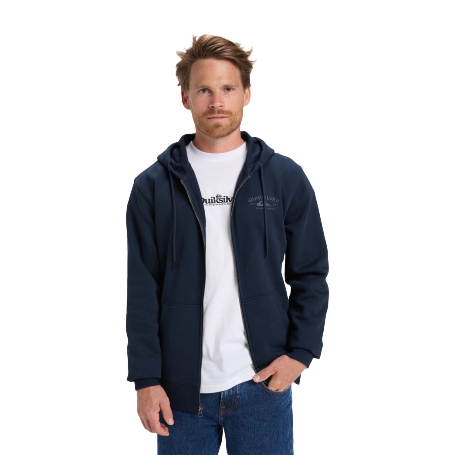 Quiksilver Zip Hood Chest Logo Erkek Sweatshirt