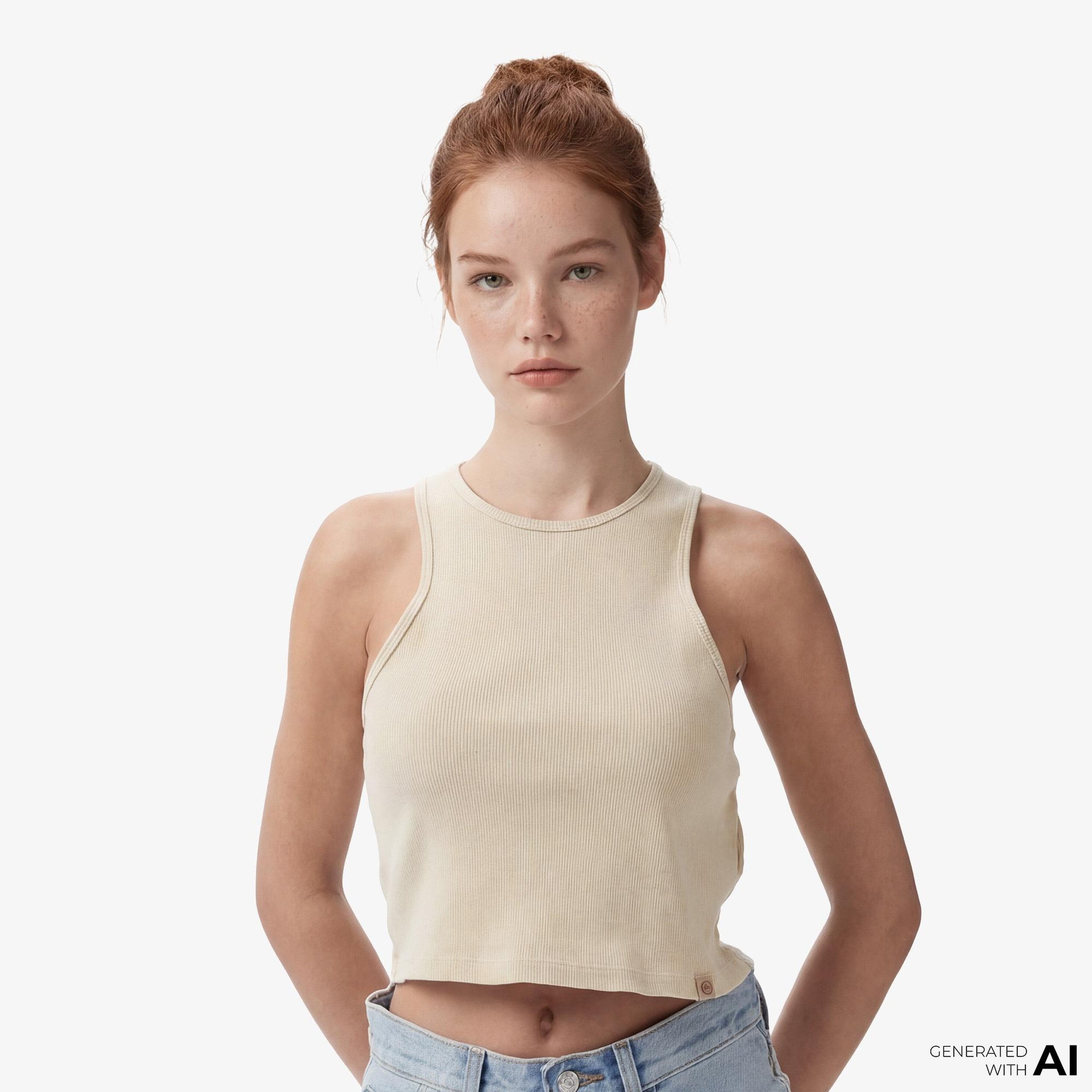 Dickies Plentywood Gd Vest Kadın Bej T-Shirt