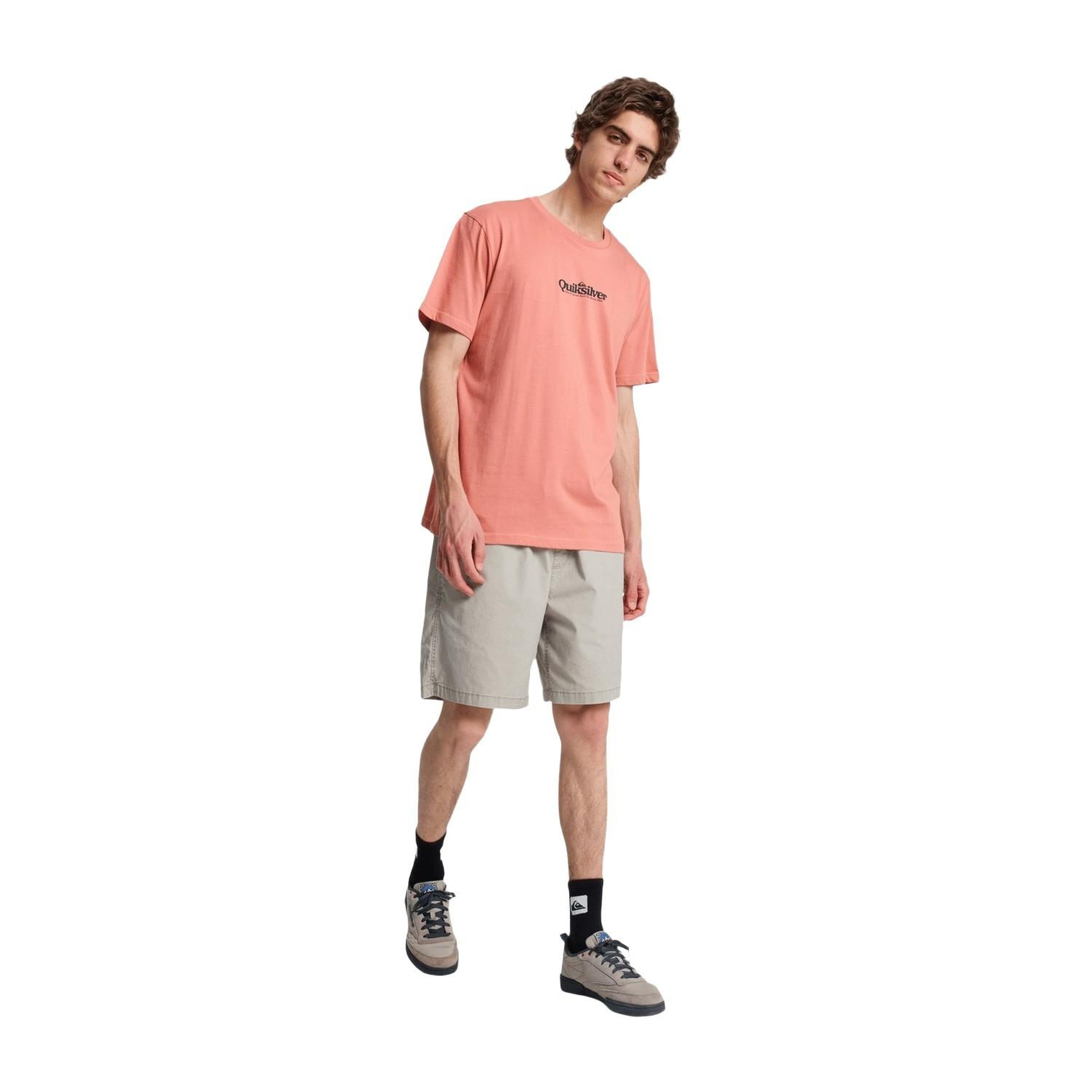 Quiksilver Fineline Erkek Pembe Tişört