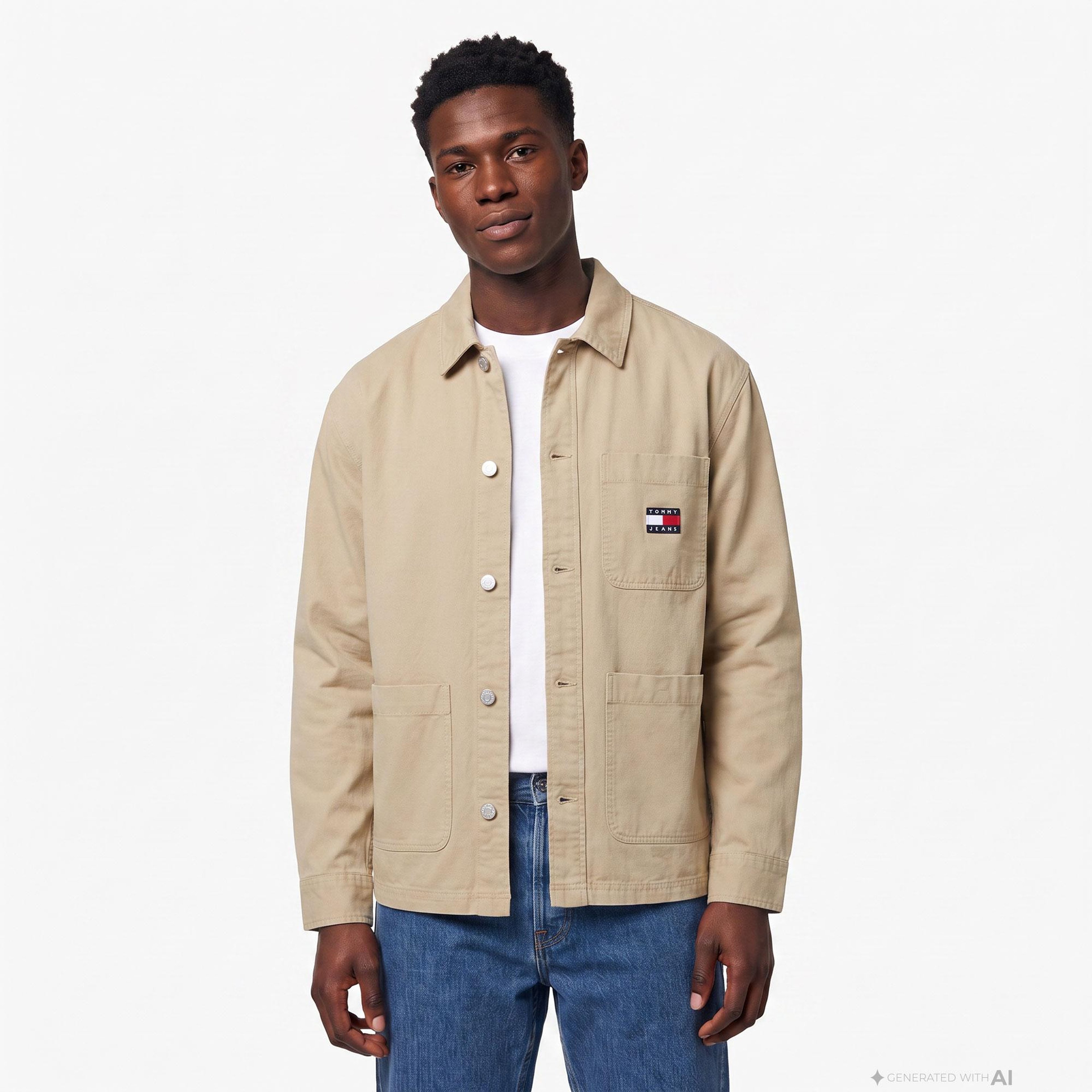 Tommy Hilfiger Essential Overshirt Ext Erkek Sarı T-Shirt