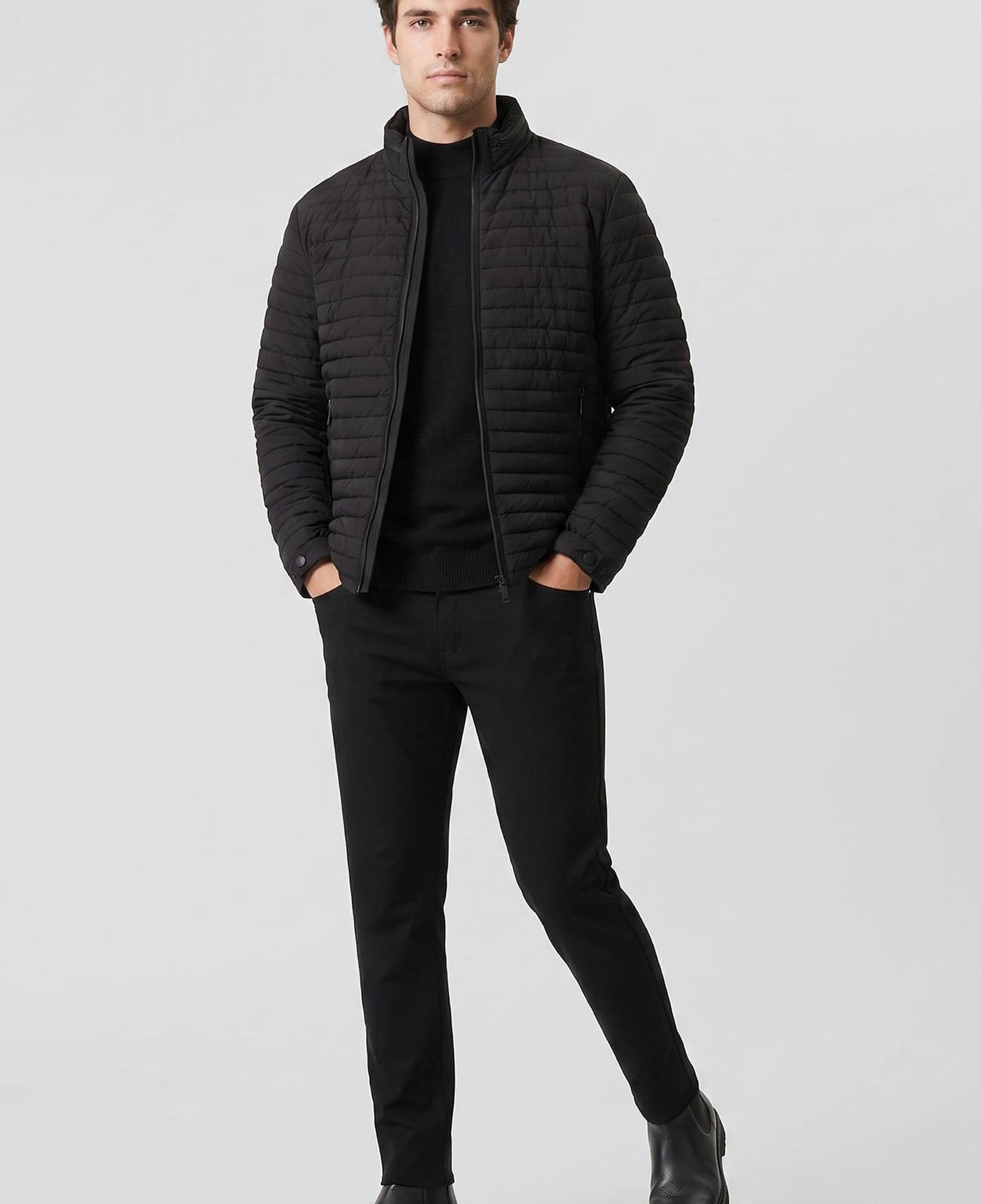Network Erkek Siyah Puffer Mont