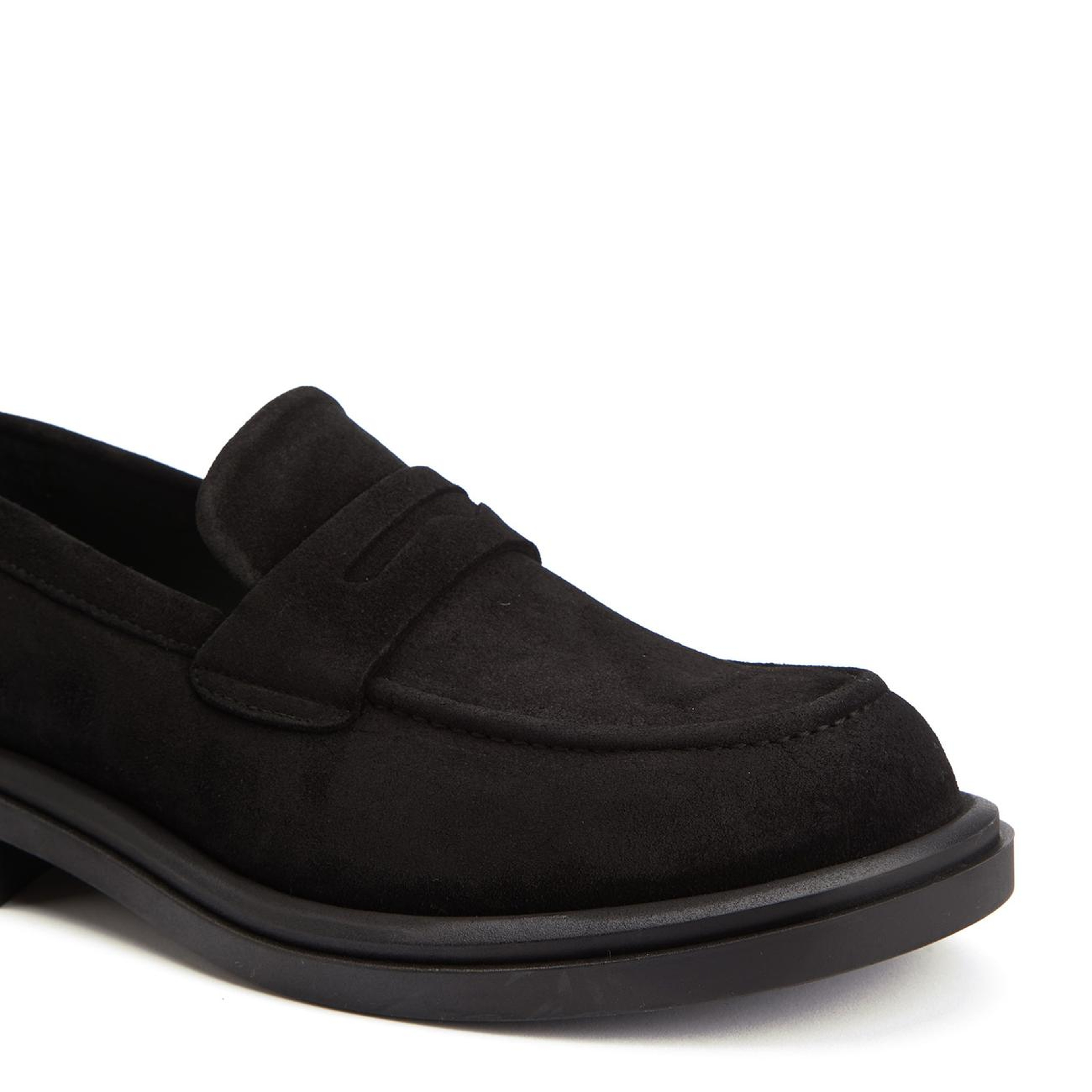 George Hogg Erkek Siyah Süet Loafer