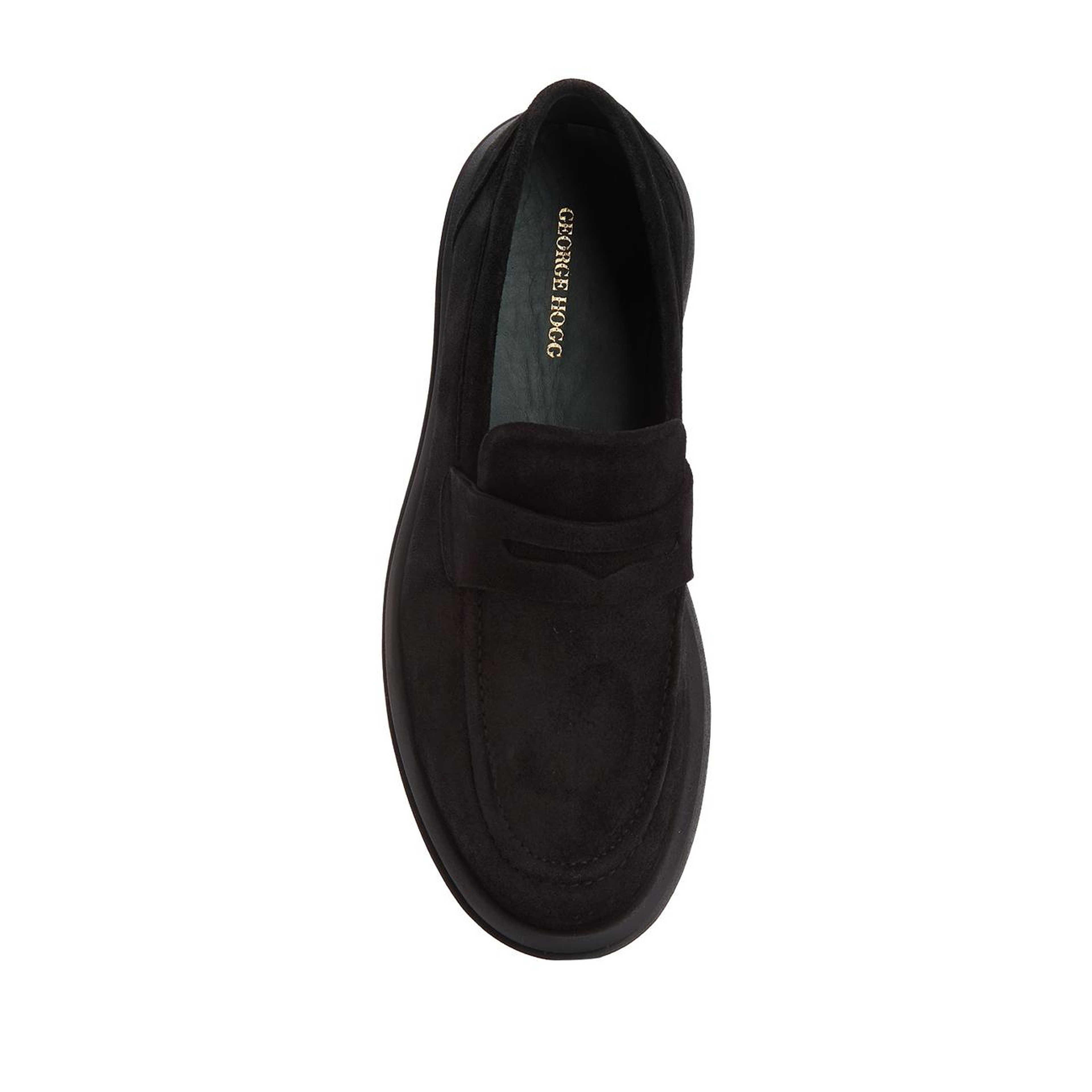George Hogg Erkek Siyah Süet Loafer