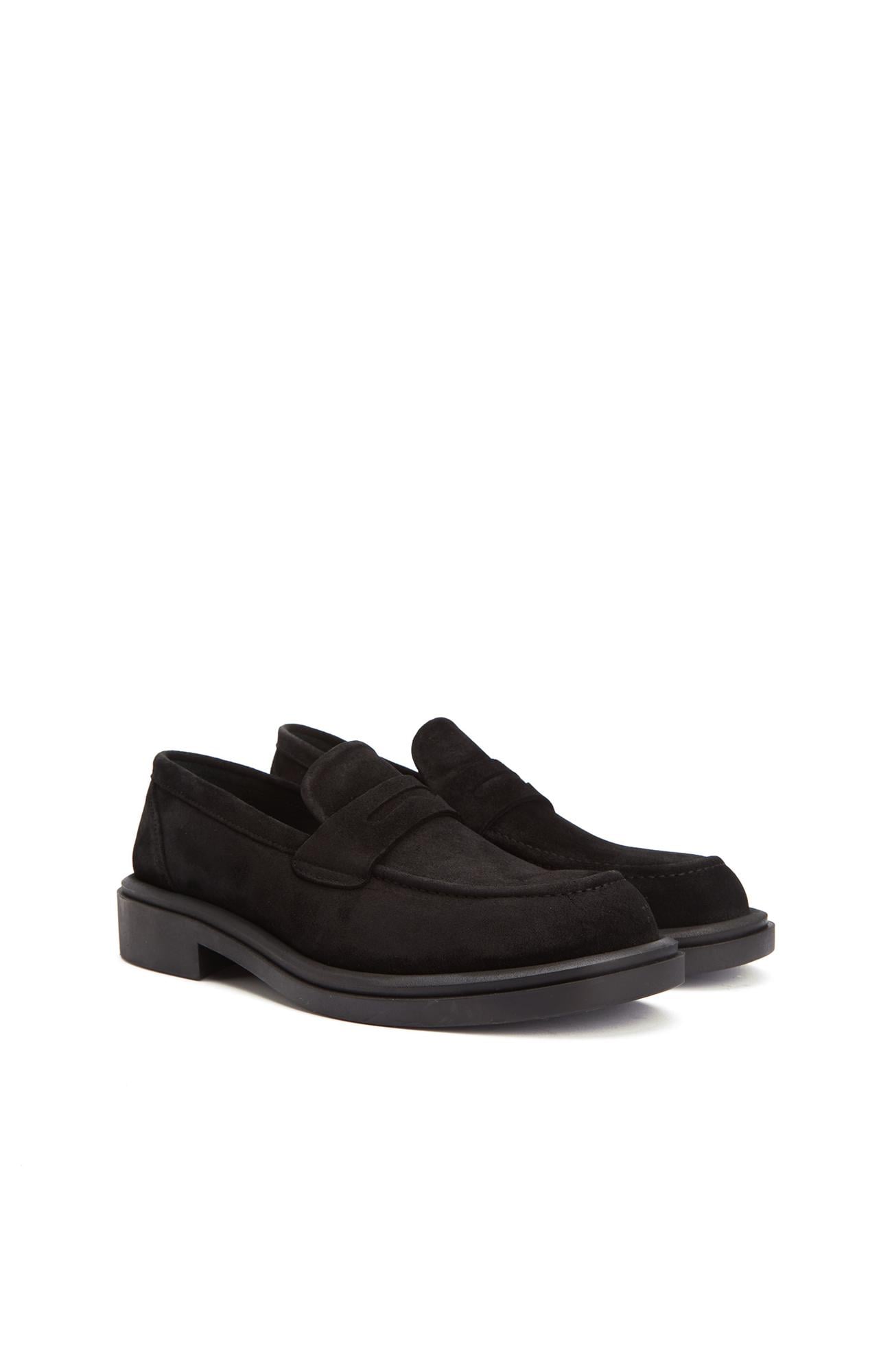 George Hogg Erkek Siyah Süet Loafer