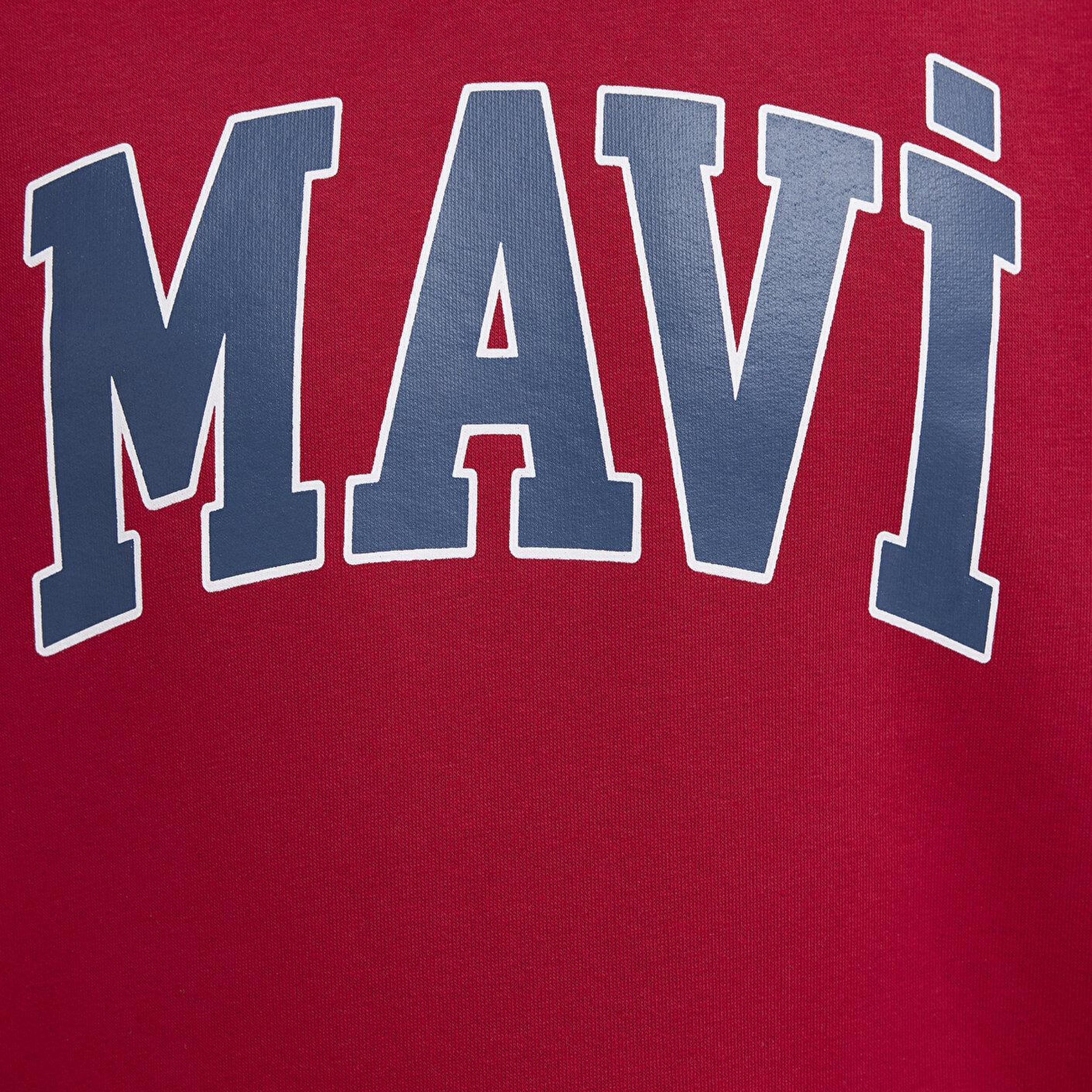 Mavi Mavi Logo Baskılı Kapüşonlu Kırmızı Sweatshirt 067149-70464