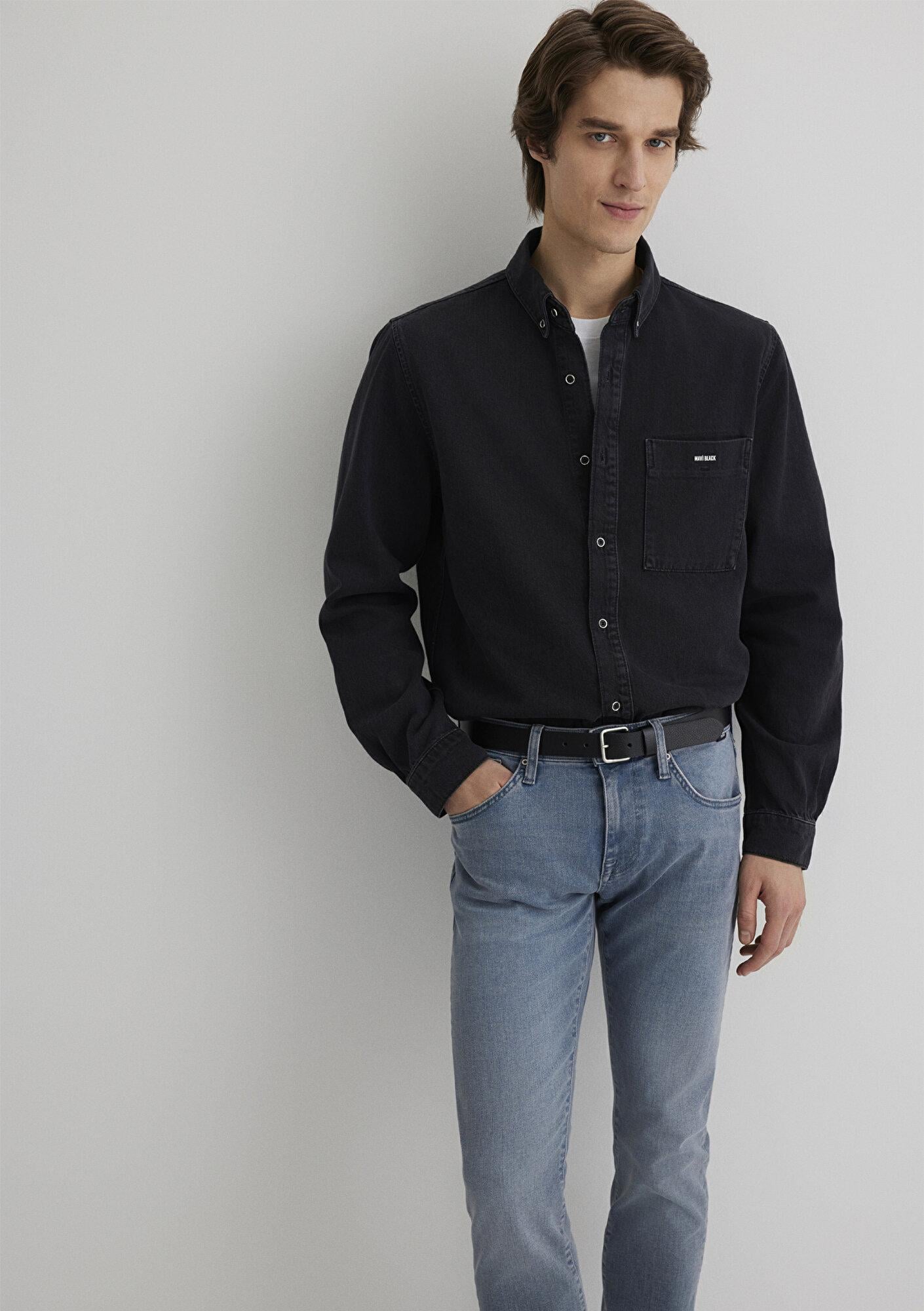 Mavi Jayden Mavi Black Koyu Gri Jean Gömlek Regular Fit / Normal Kesim 0211065-89297