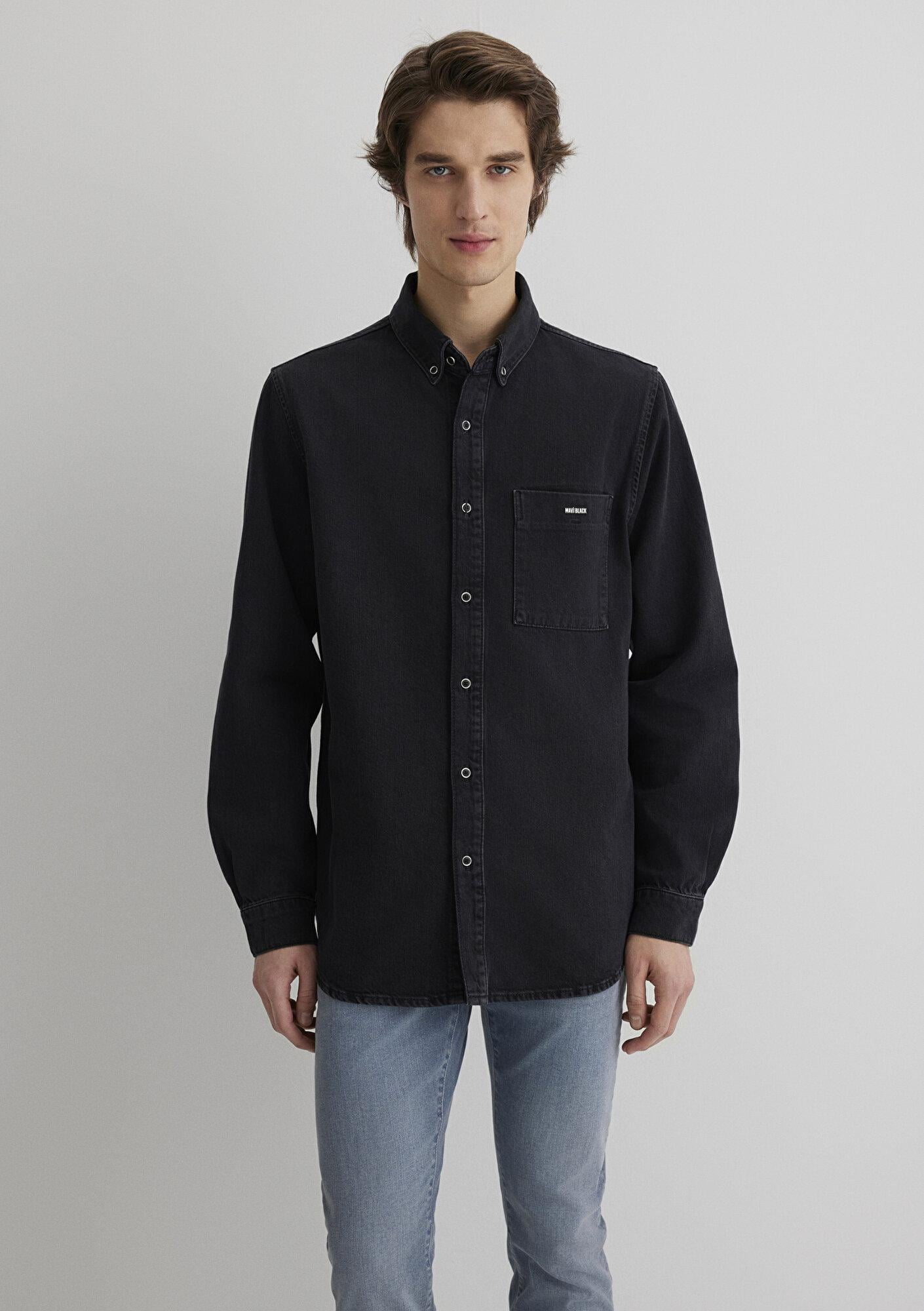Mavi Jayden Mavi Black Koyu Gri Jean Gömlek Regular Fit / Normal Kesim 0211065-89297