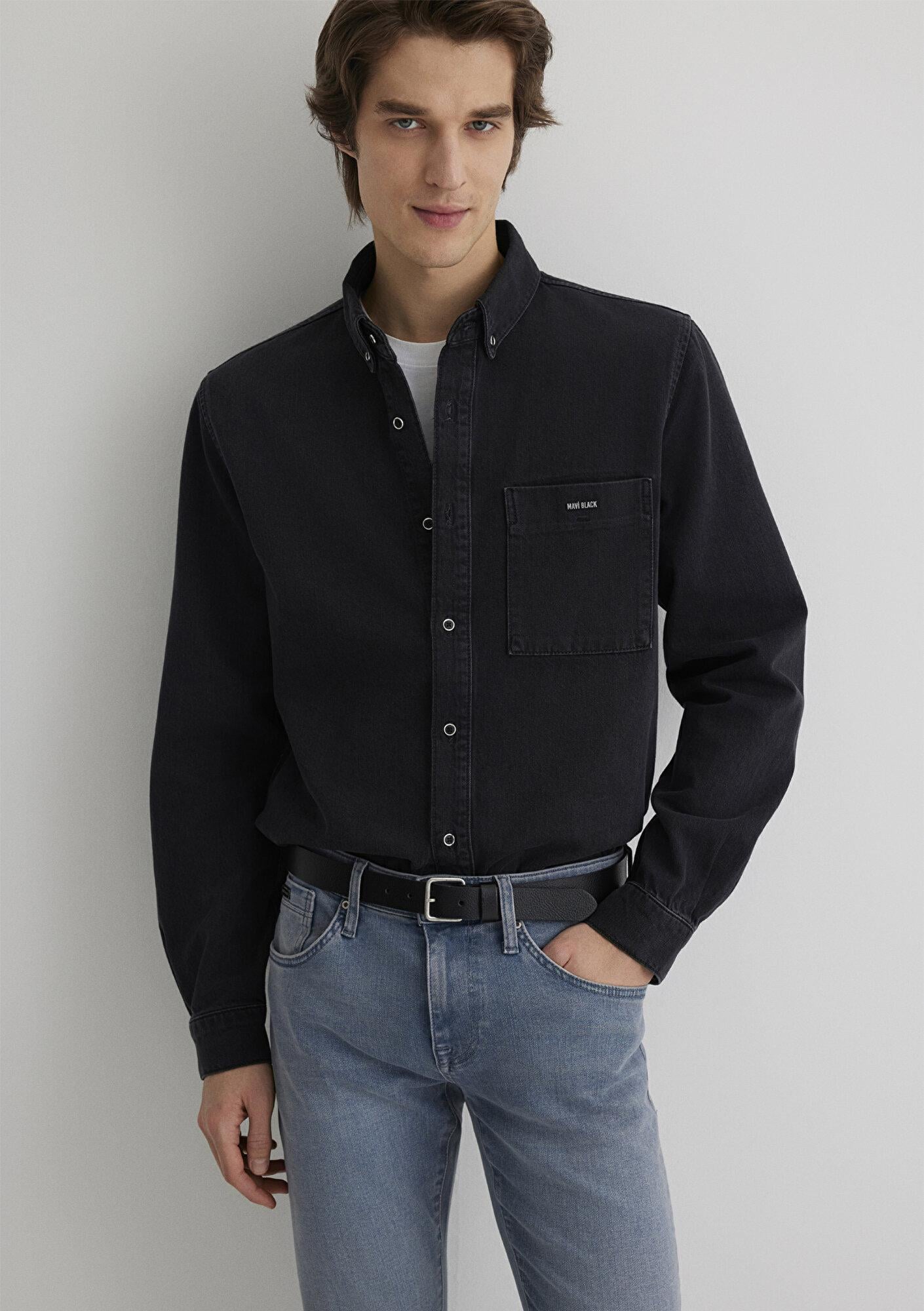 Mavi Jayden Mavi Black Koyu Gri Jean Gömlek Regular Fit / Normal Kesim 0211065-89297