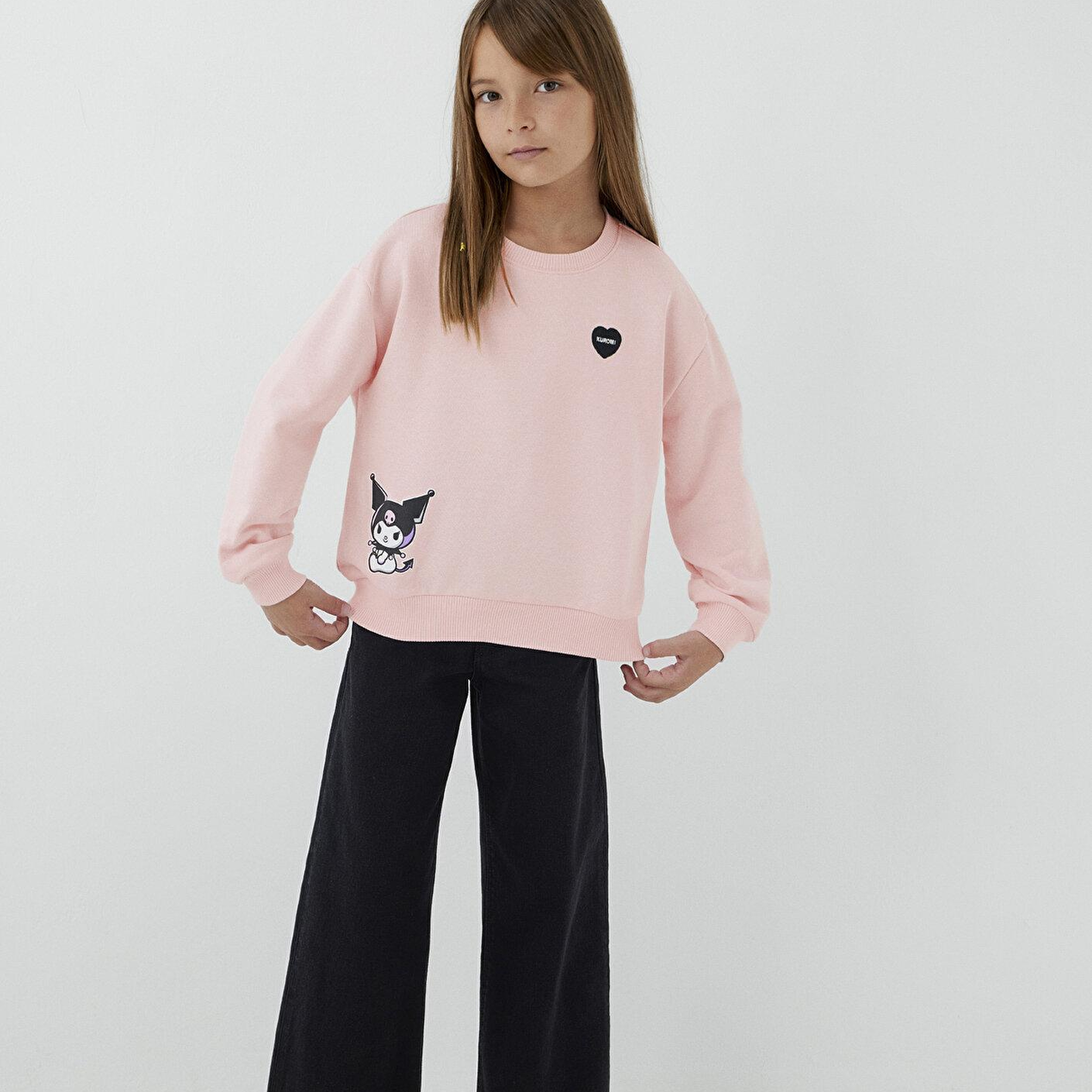 Mavi Kuromi Baskılı Kapüşonsuz Sweatshirt 7S10199-90773