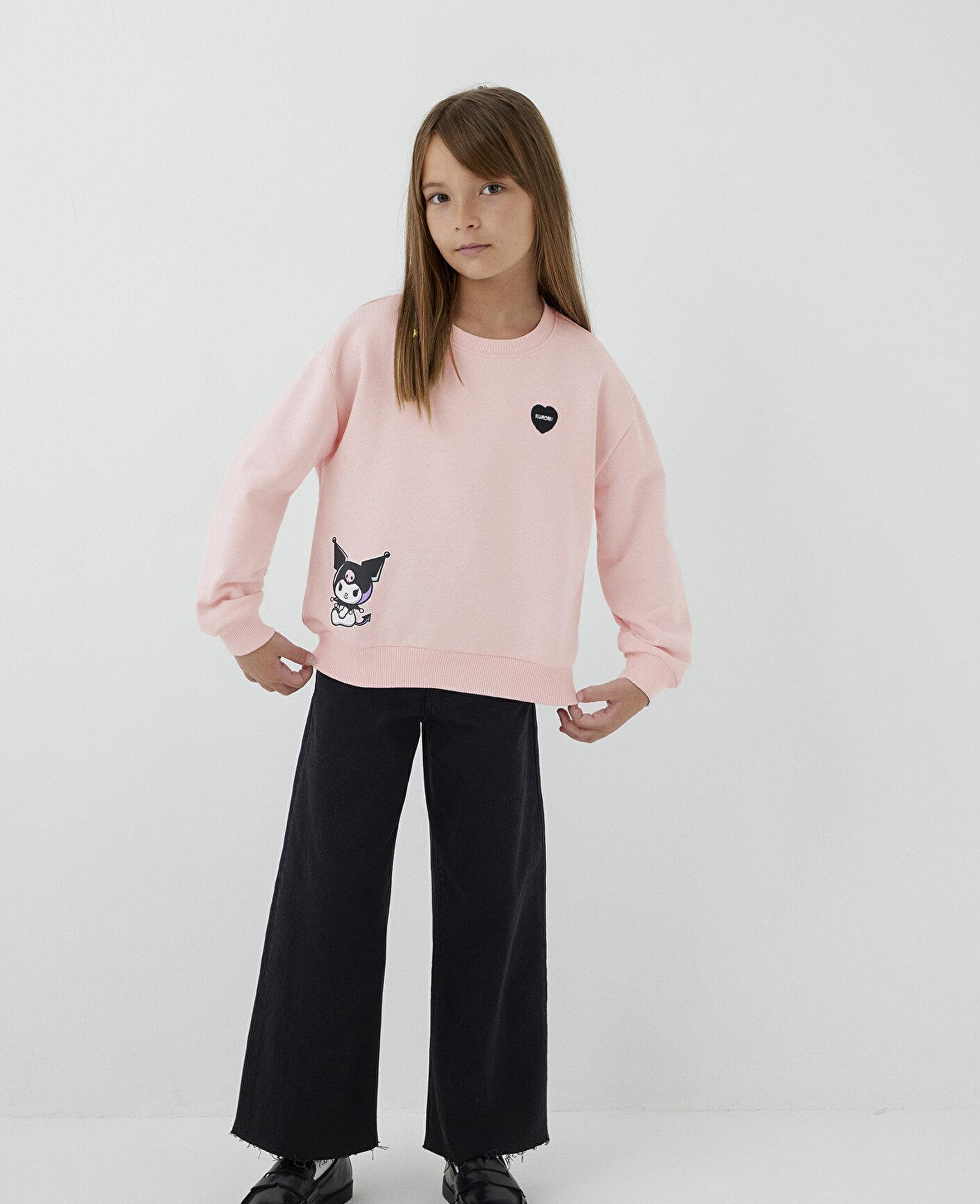 Mavi Kuromi Baskılı Kapüşonsuz Sweatshirt 7S10199-90773
