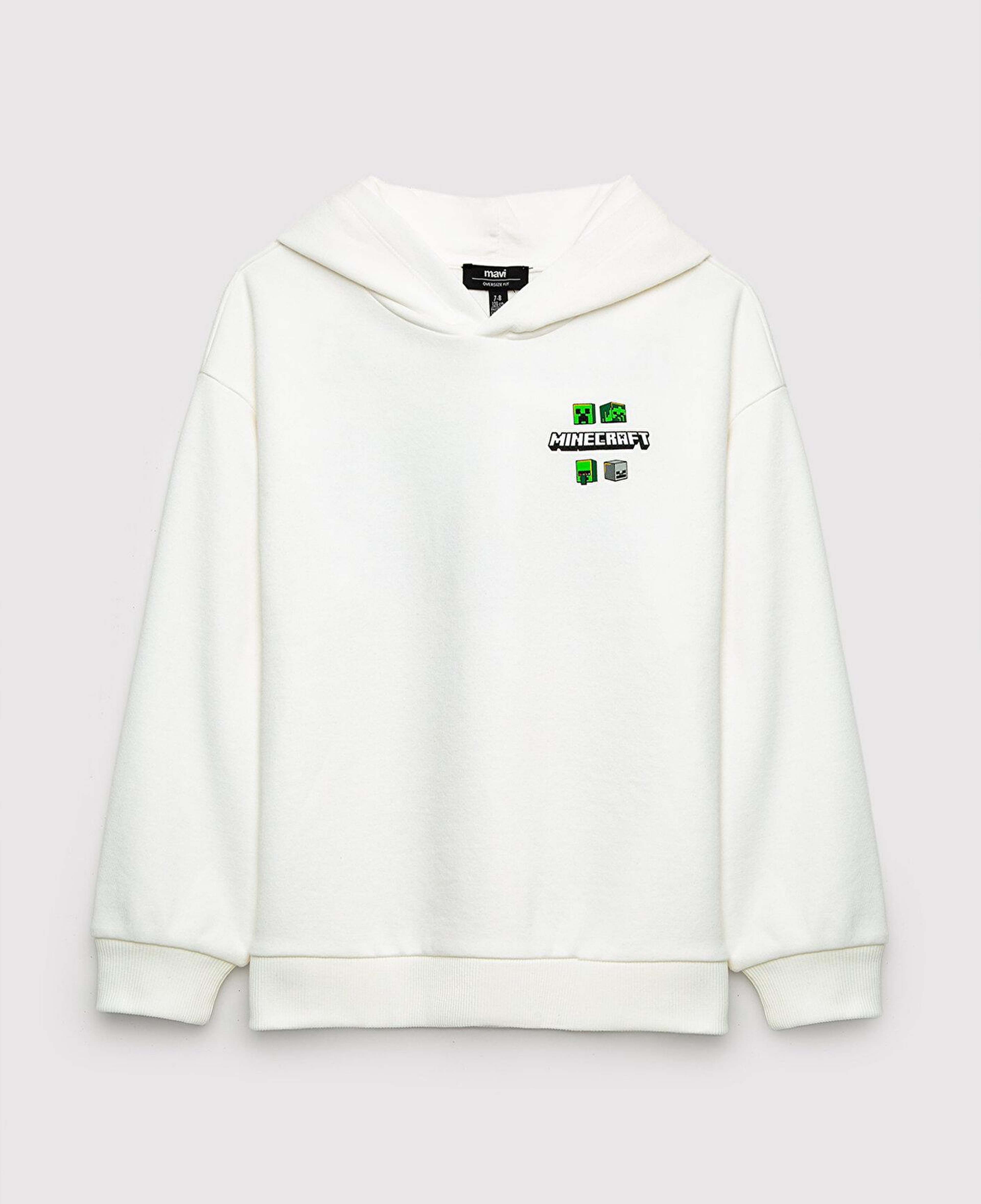 Mavi Minecraft Baskılı Kapüşonlu Sweatshirt 6S10189-70057