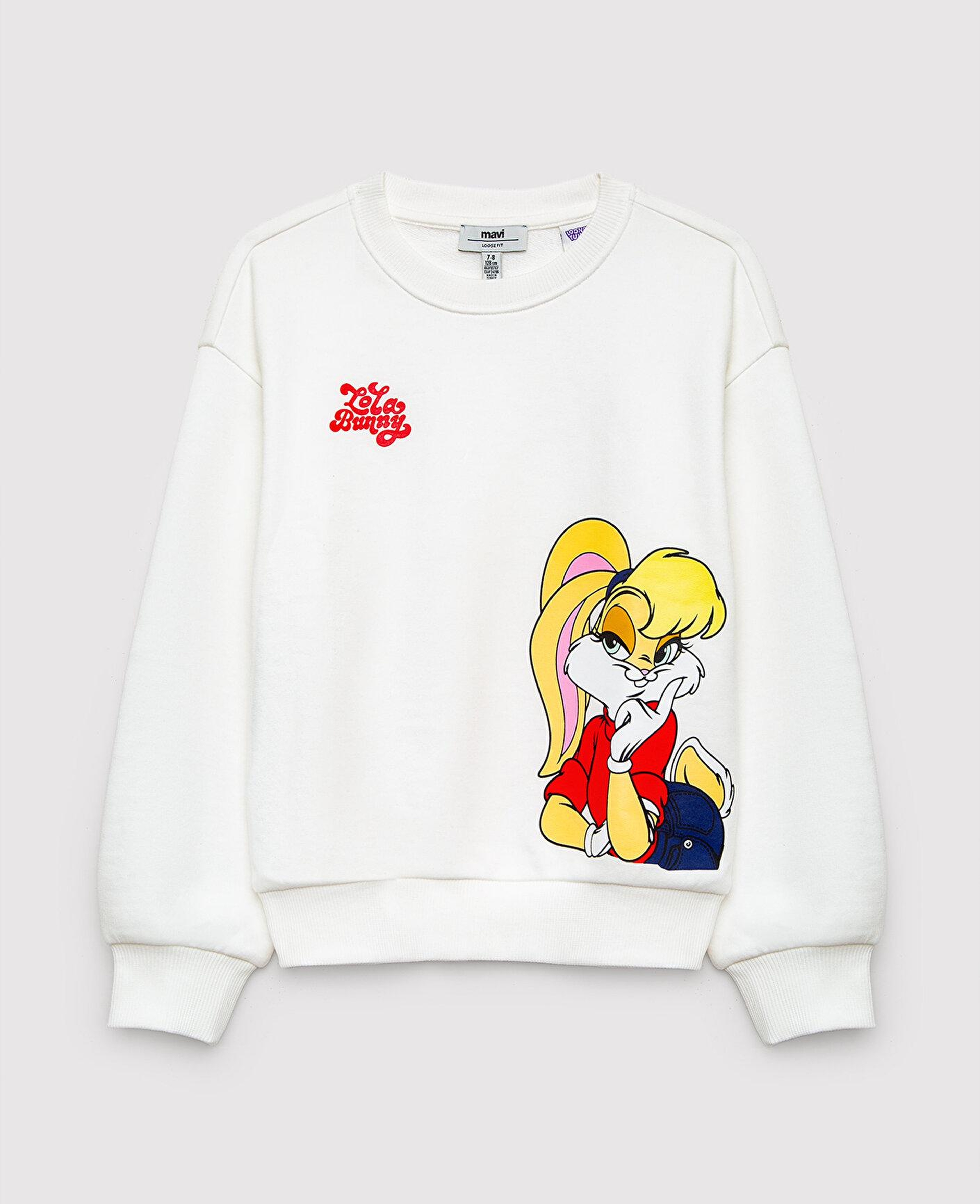 Mavi Lola Bunny Baskılı Kapüşonsuz Sweatshirt 7S10213-70057