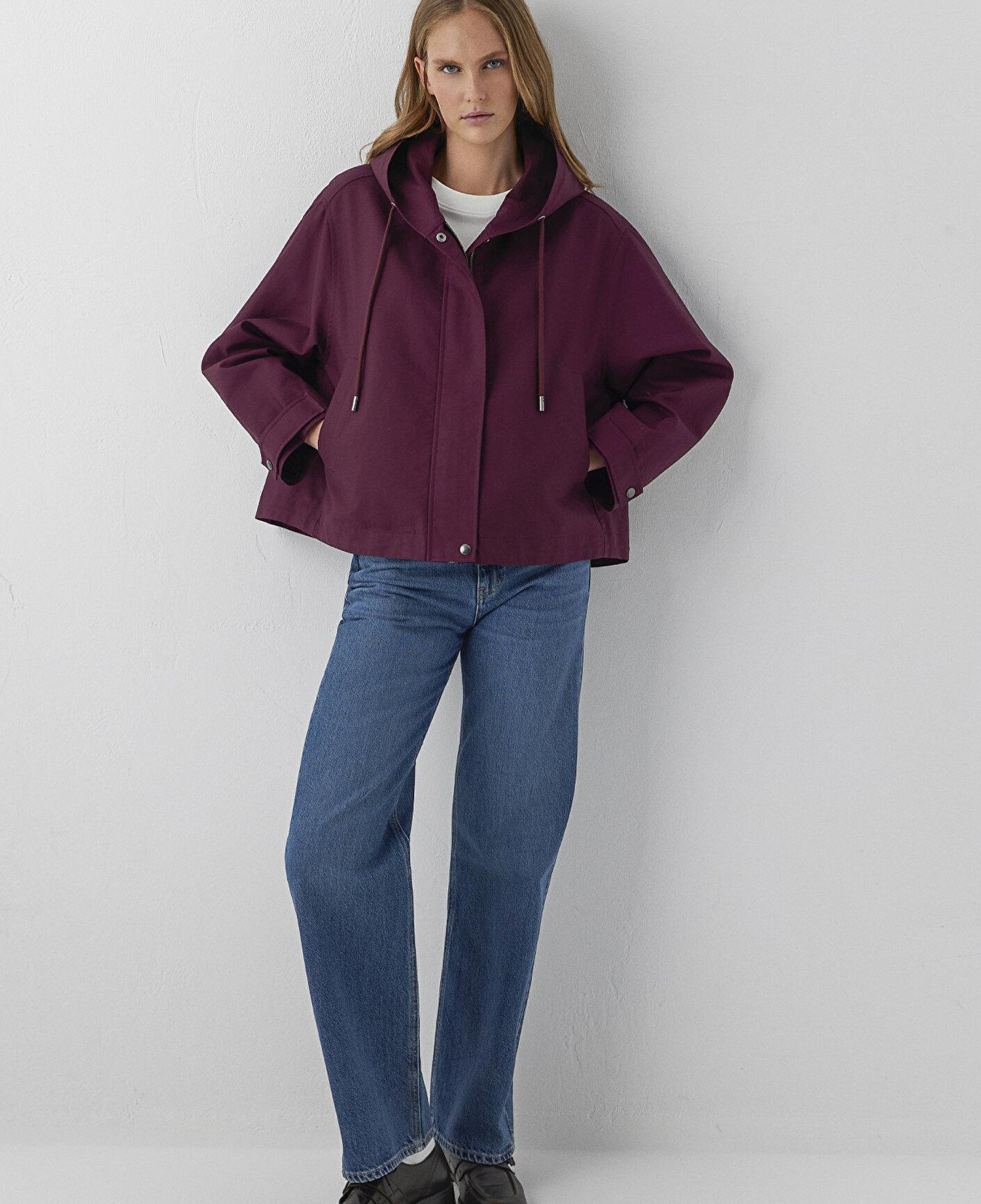 Mavi Bordo Ceket Oversize / Geniş Kesim 1110888-70434