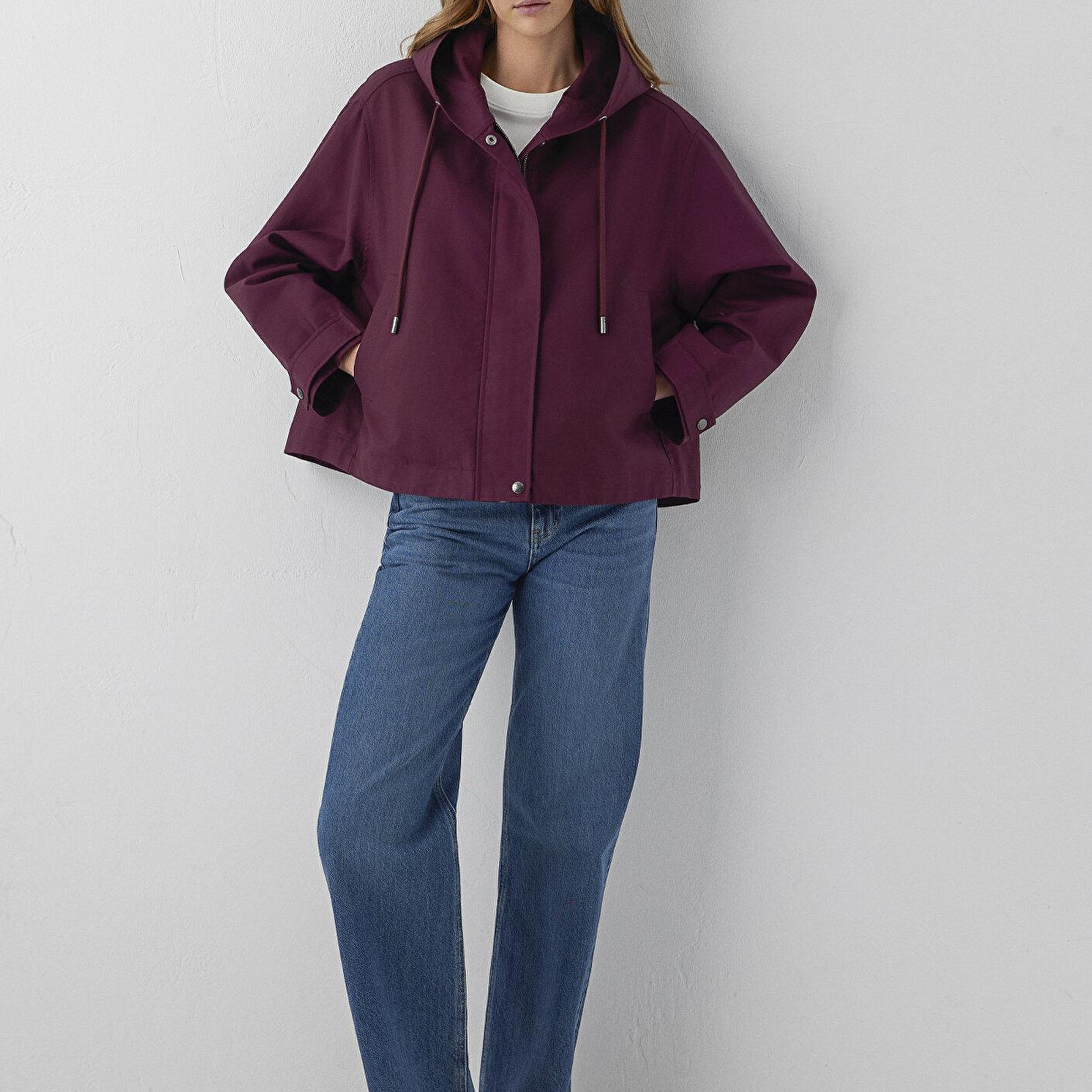 Mavi Bordo Ceket Oversize / Geniş Kesim 1110888-70434