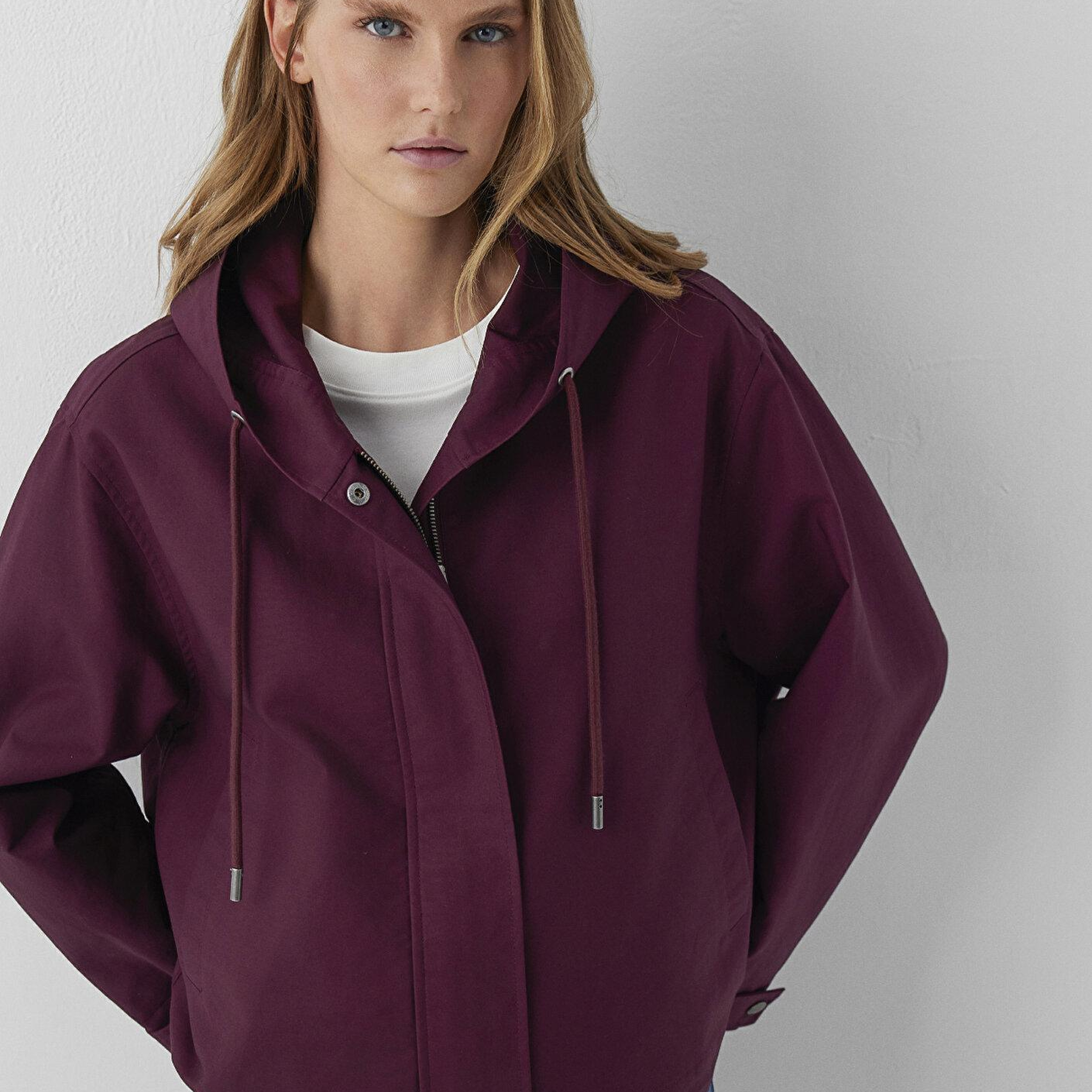 Mavi Bordo Ceket Oversize / Geniş Kesim 1110888-70434