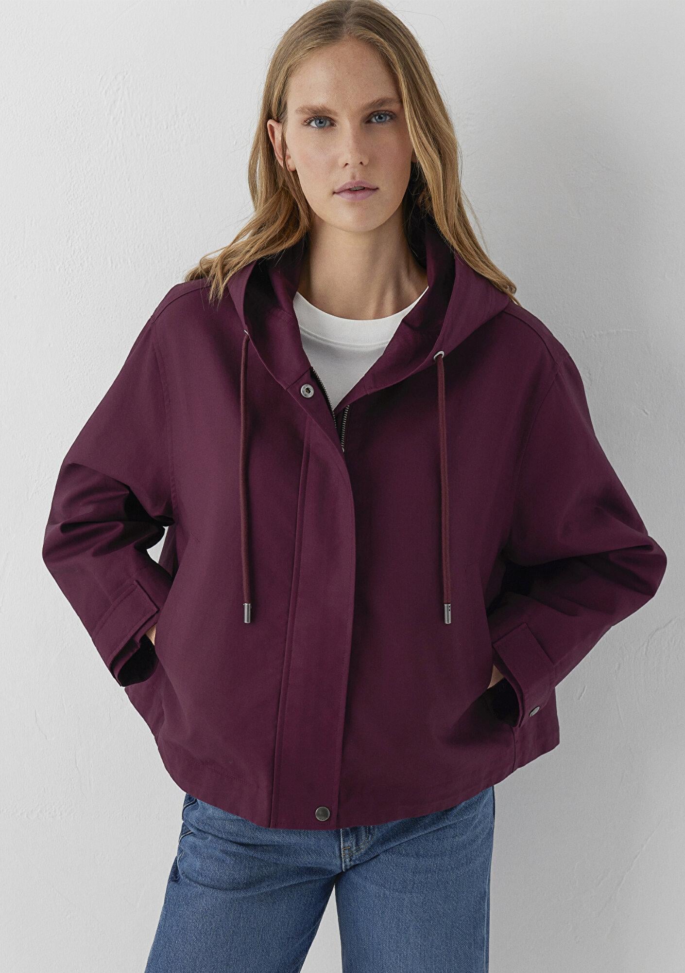 Mavi Bordo Ceket Oversize / Geniş Kesim 1110888-70434