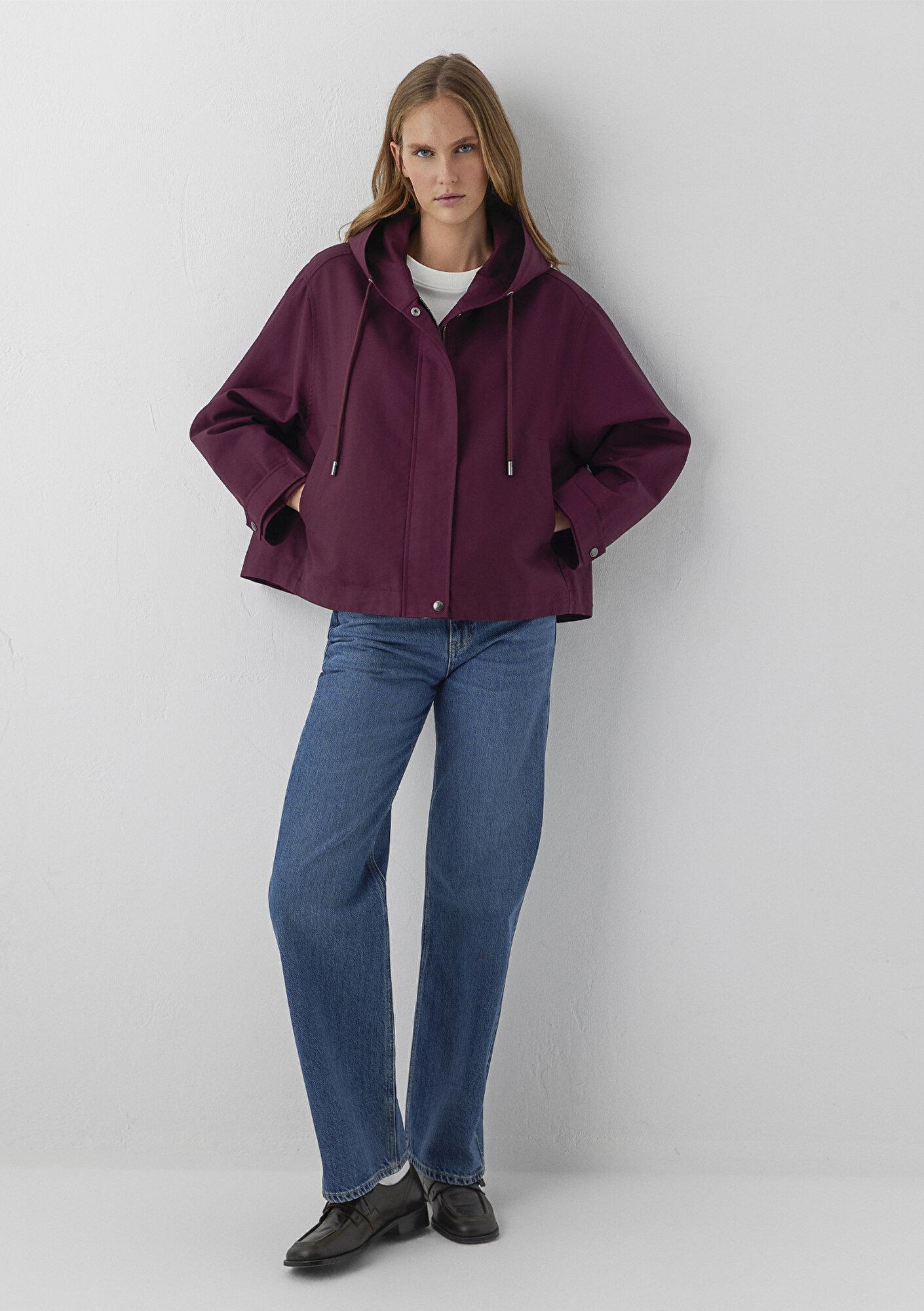 Mavi Bordo Ceket Oversize / Geniş Kesim 1110888-70434