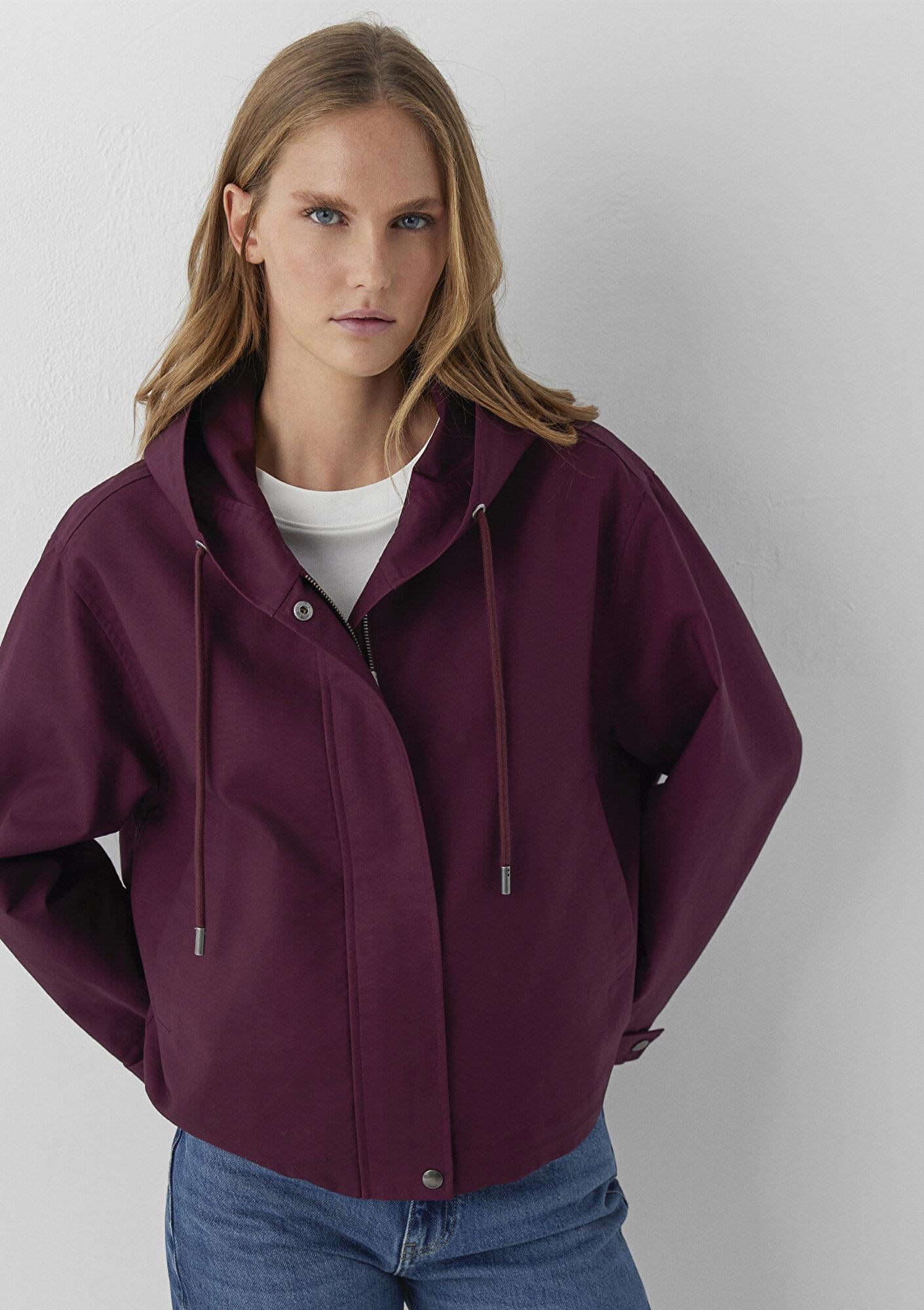 Mavi Bordo Ceket Oversize / Geniş Kesim 1110888-70434
