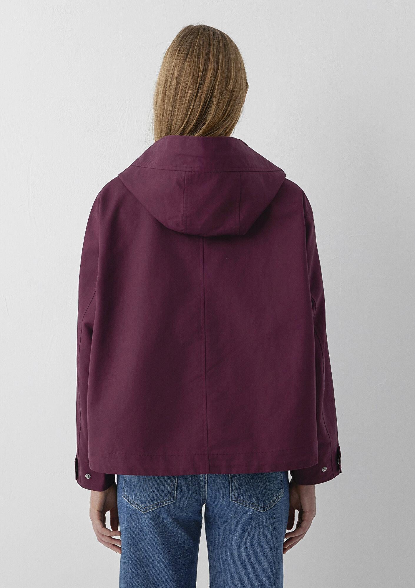 Mavi Bordo Ceket Oversize / Geniş Kesim 1110888-70434
