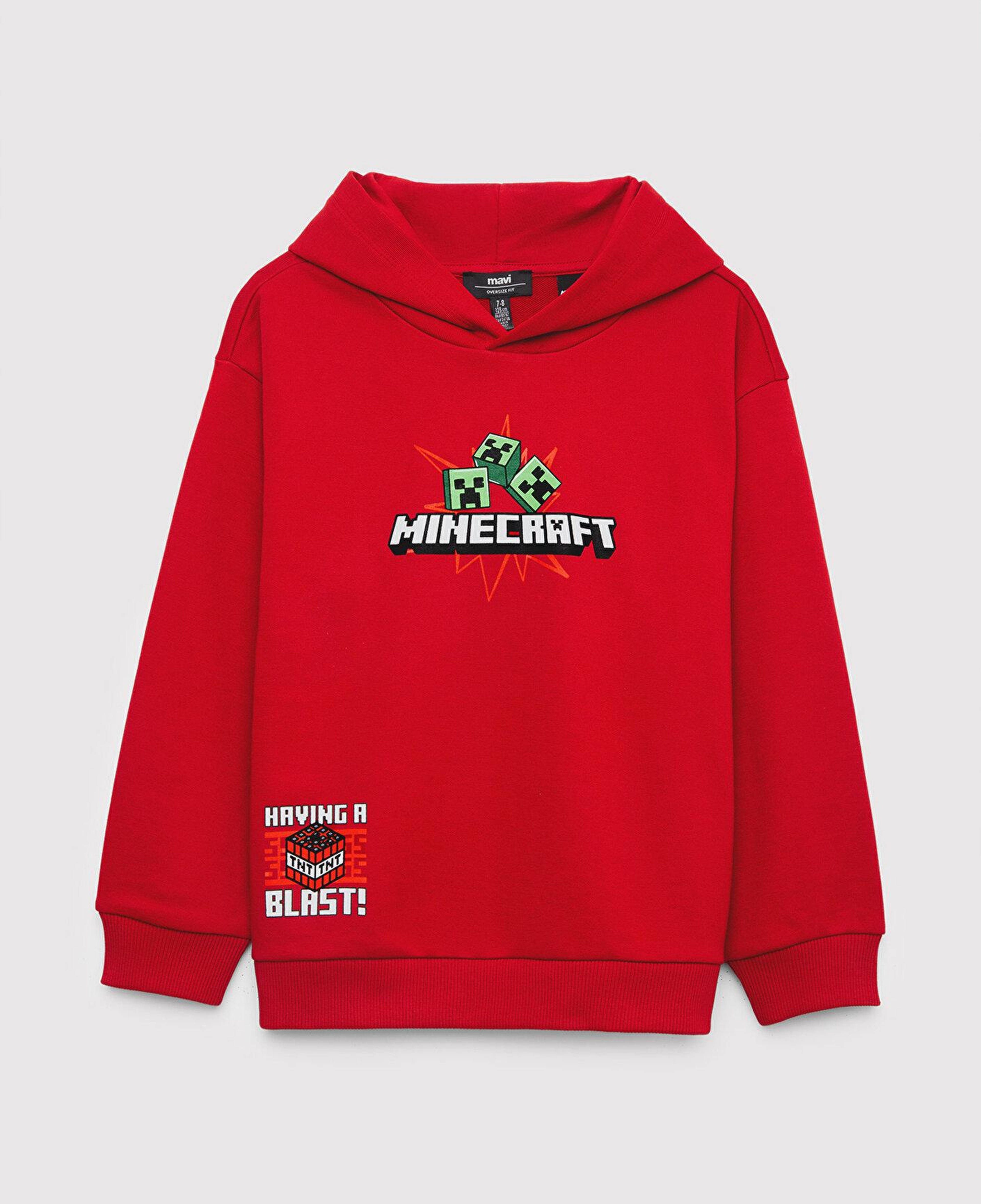 Mavi Minecraft Baskılı Kapüşonlu Sweatshirt 6S10188-80638