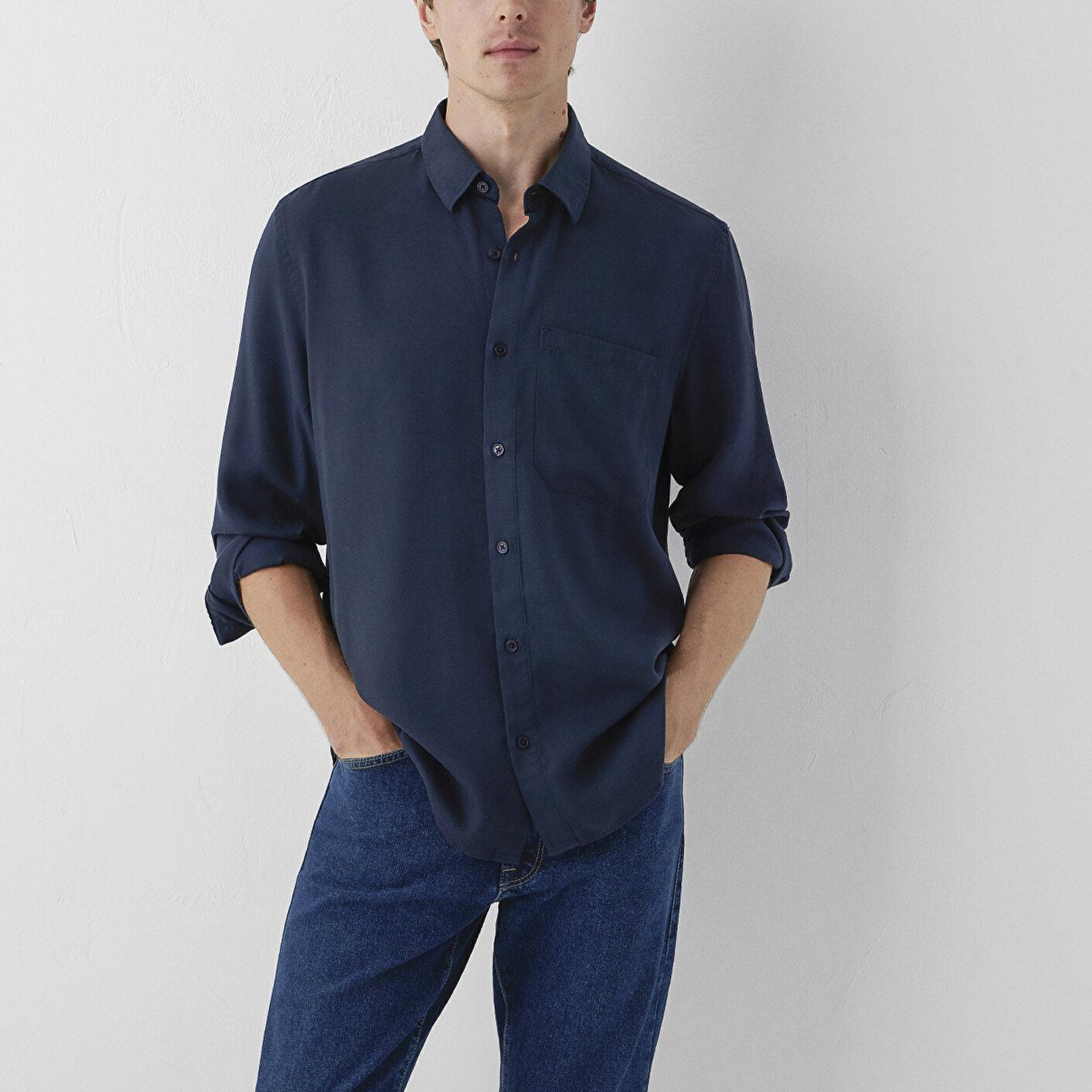 Mavi (Tencel™) Lyocell Lacivert Gömlek Regular Fit / Normal Kesim 0212075-70489