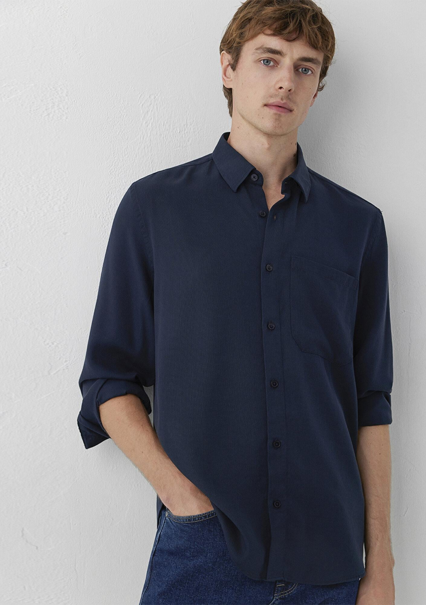 Mavi (Tencel™) Lyocell Lacivert Gömlek Regular Fit / Normal Kesim 0212075-70489