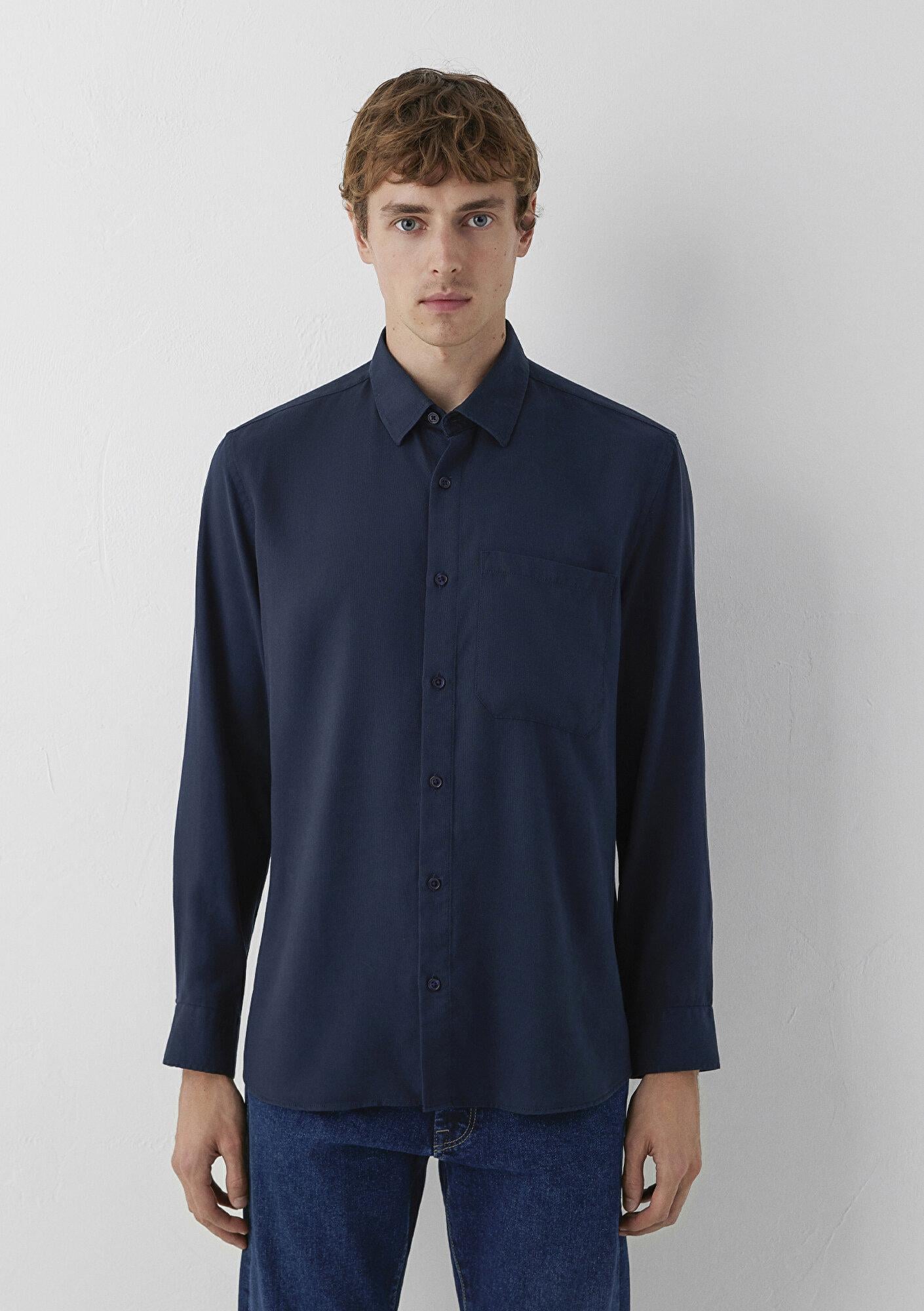 Mavi (Tencel™) Lyocell Lacivert Gömlek Regular Fit / Normal Kesim 0212075-70489