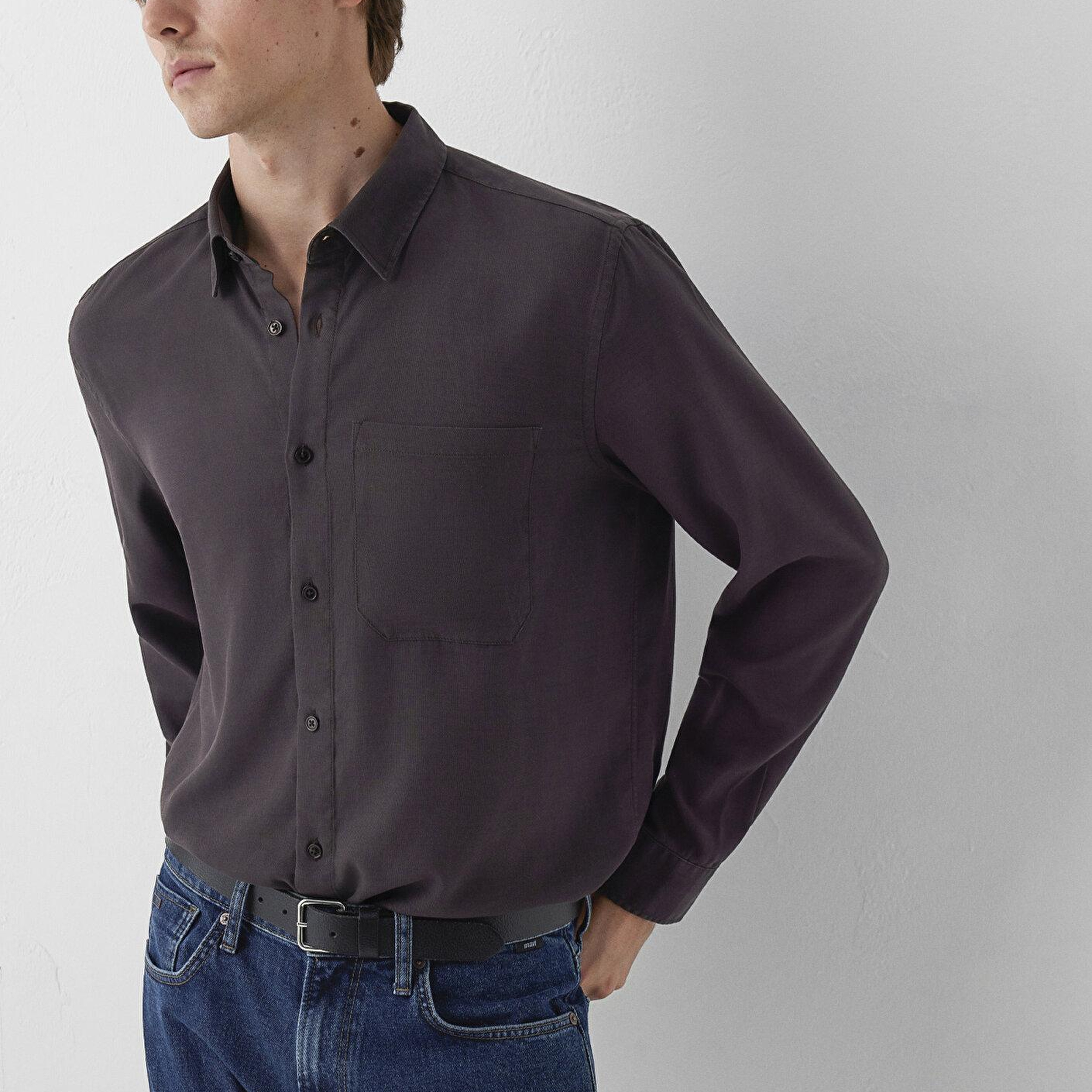 Mavi (Tencel™) Lyocell Kahverengi Gömlek Regular Fit / Normal Kesim 0212075-90892