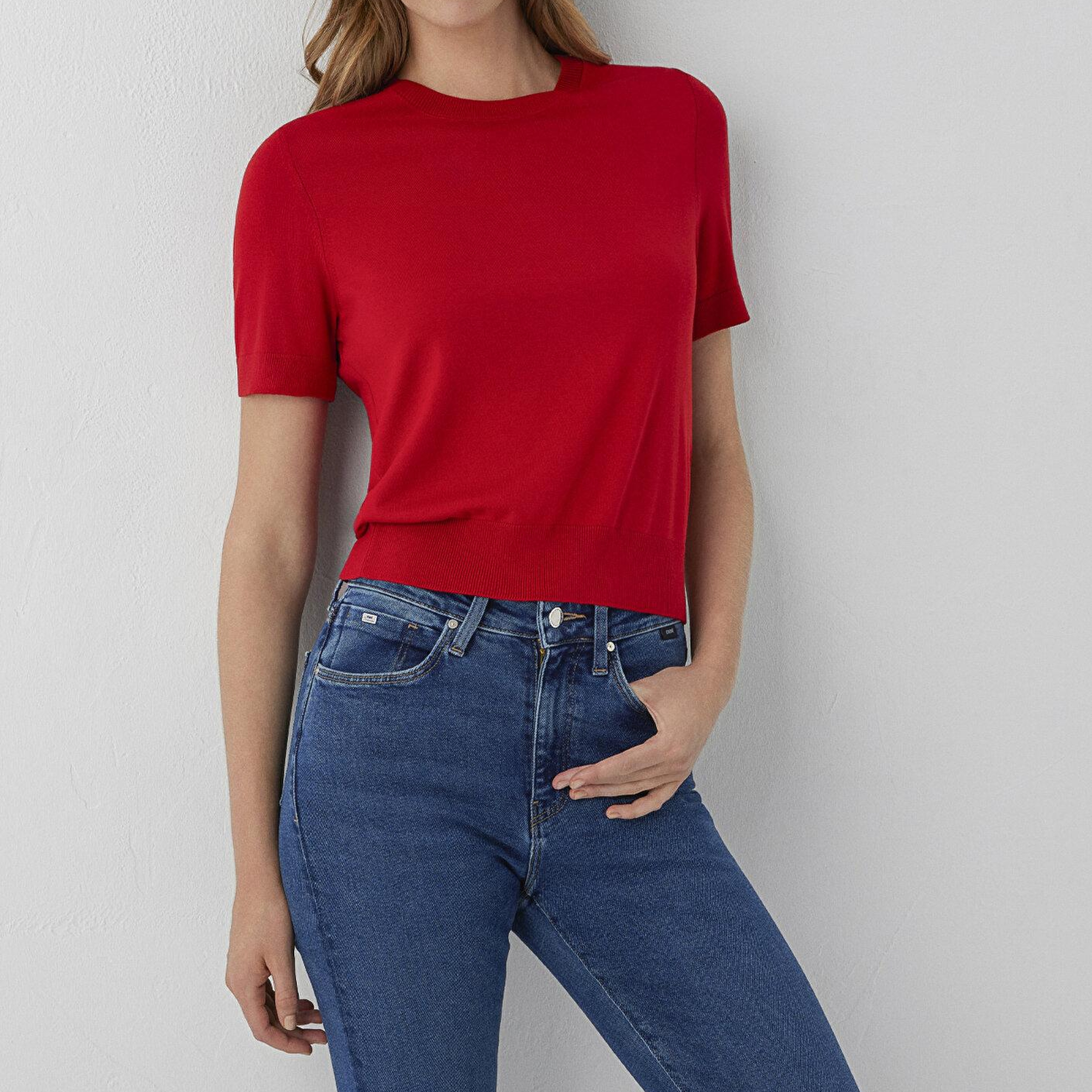 Mavi Kırmızı Kazak Slim Fit / Dar Kesim 1711009-84182
