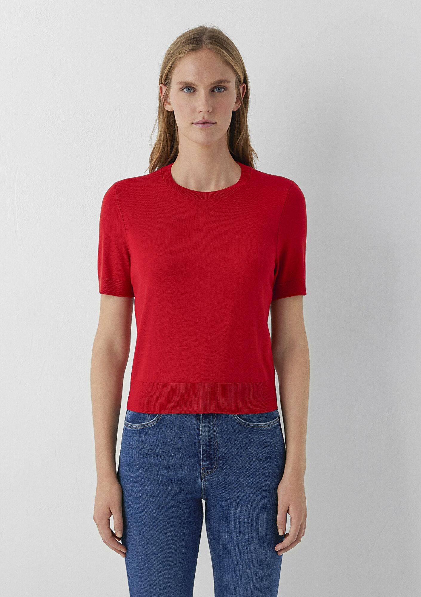 Mavi Kırmızı Kazak Slim Fit / Dar Kesim 1711009-84182