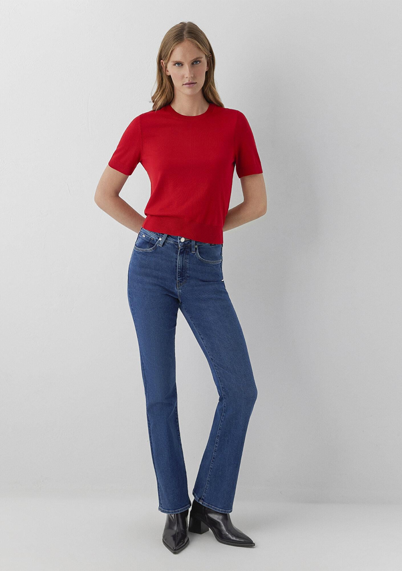 Mavi Kırmızı Kazak Slim Fit / Dar Kesim 1711009-84182