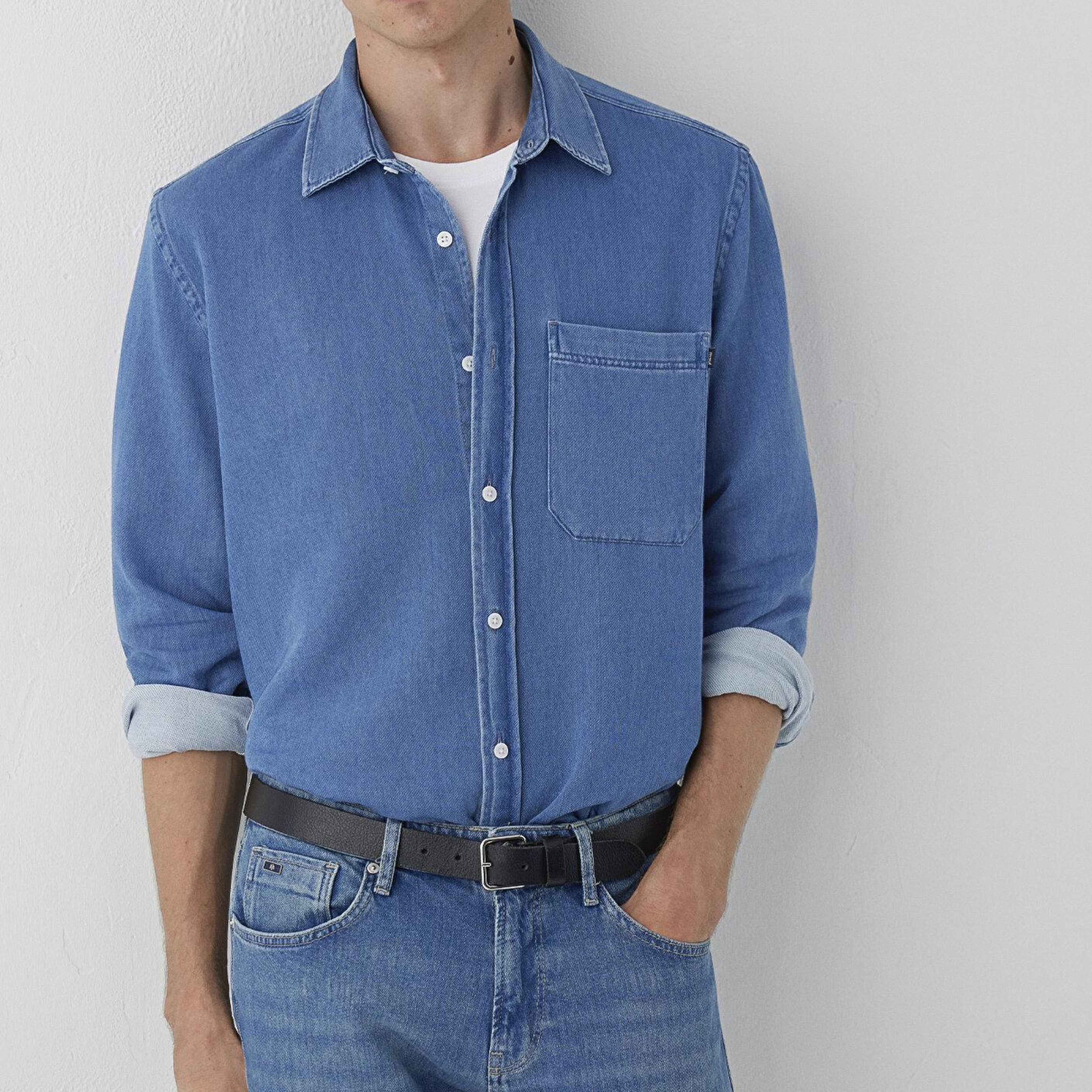 Mavi Lacivert Denim Gömlek Regular Fit / Normal Kesim 0212085-18790