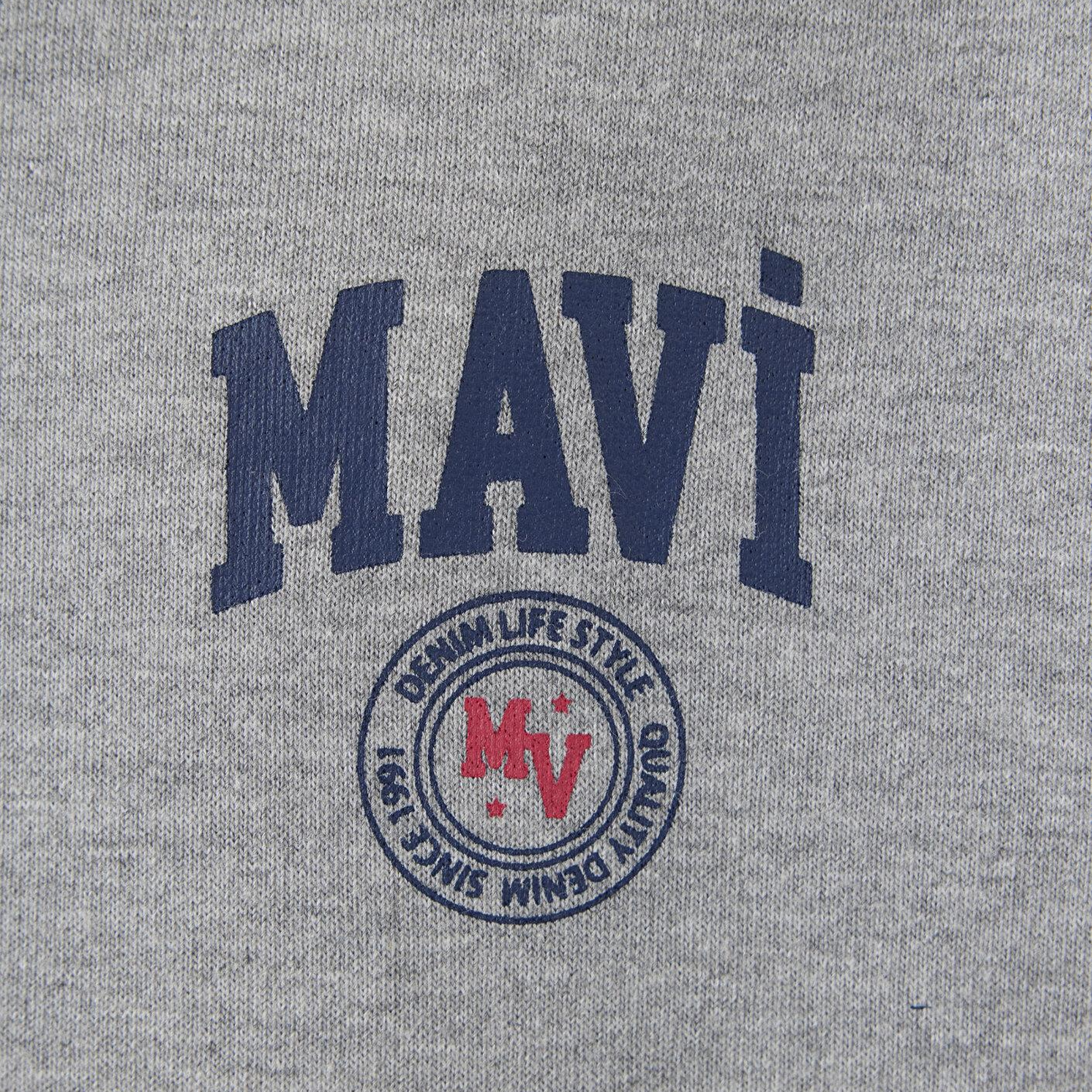 Mavi Mavi Logo Baskılı Kapüşonlu Gri Sweatshirt 0S10656-80018