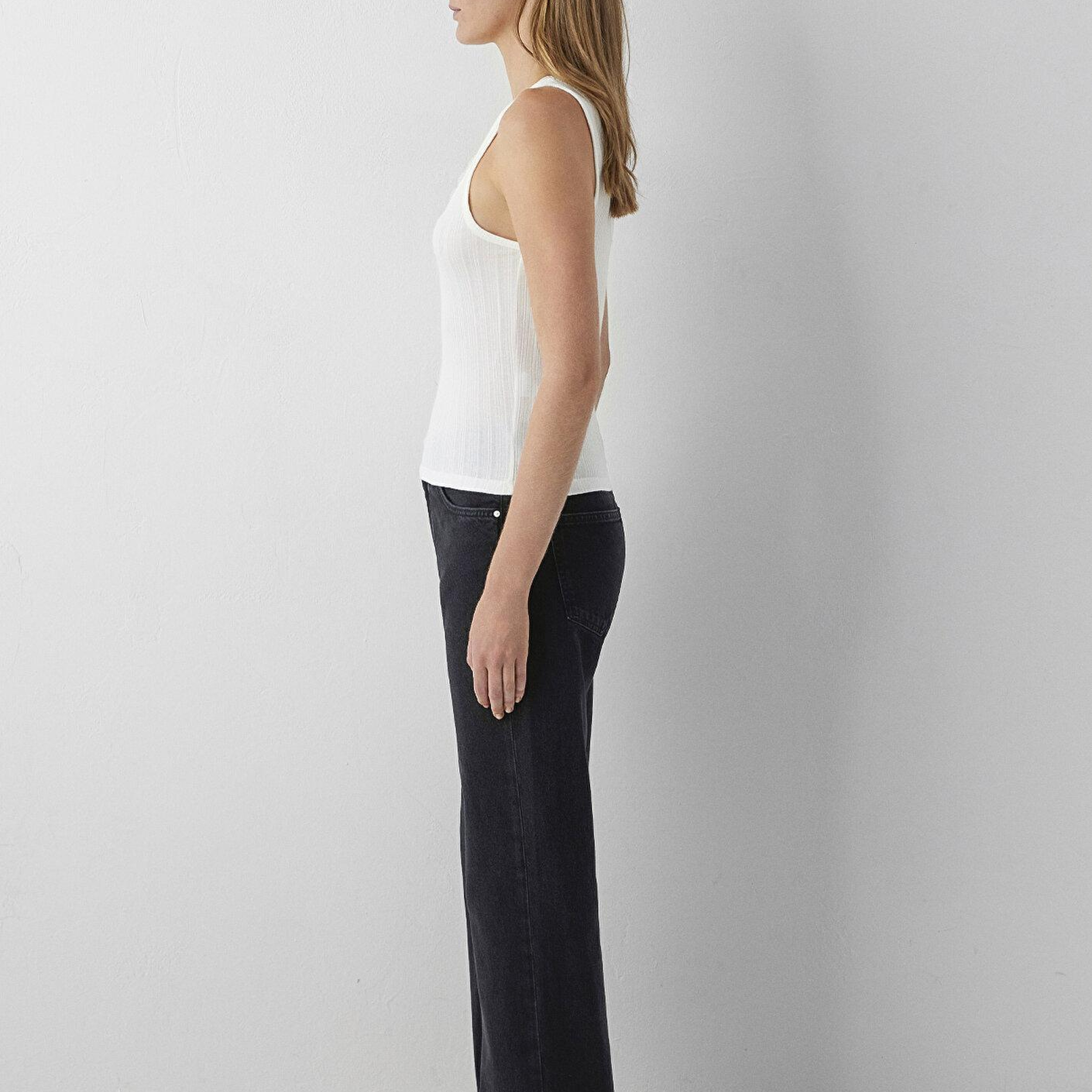Mavi Modal (Tencel™) Karışımlı Ekru Atlet Fitted / Vücuda Oturan Kesim 1614026-70057