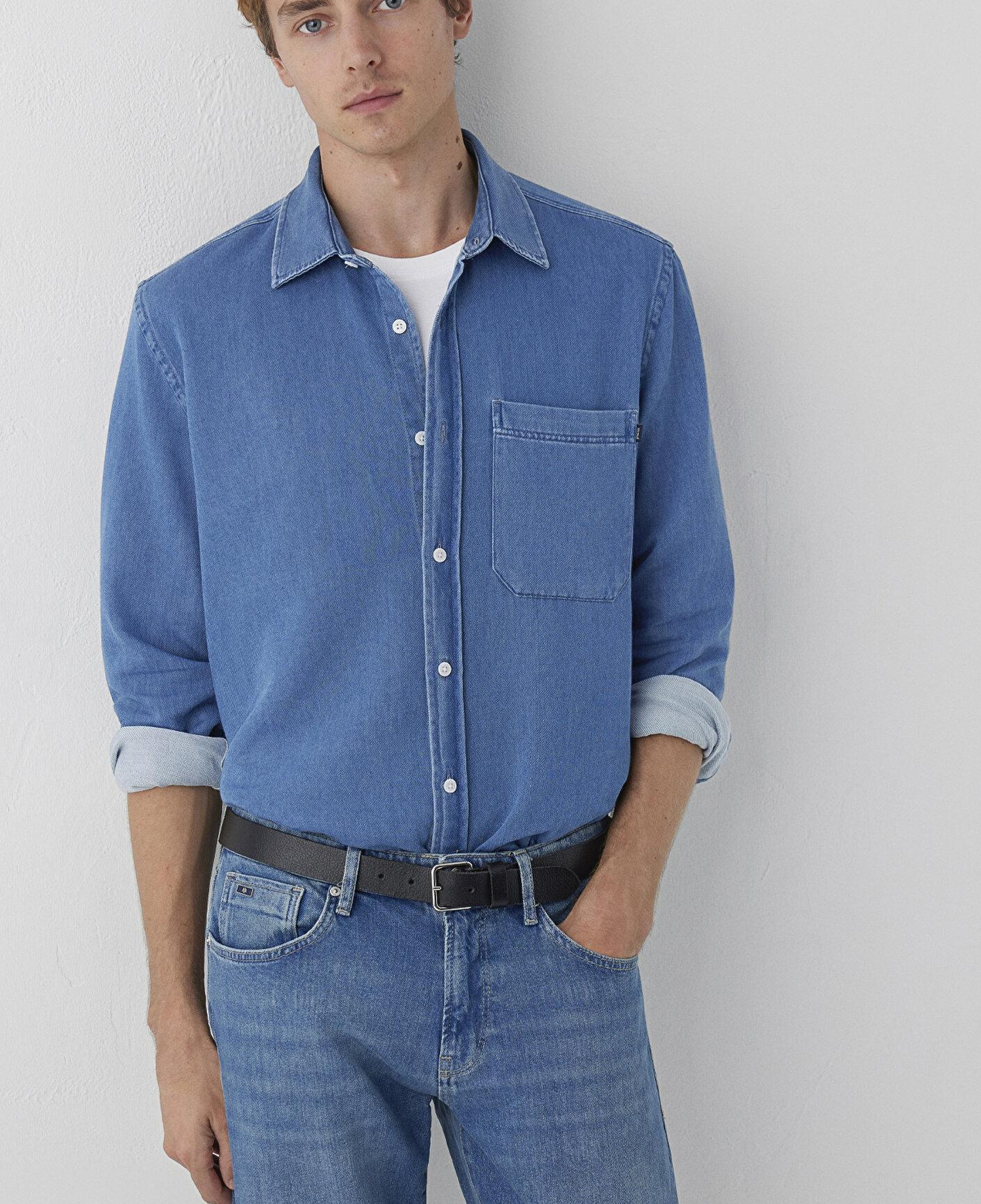 Mavi Lacivert Denim Gömlek Regular Fit / Normal Kesim 0212085-18790