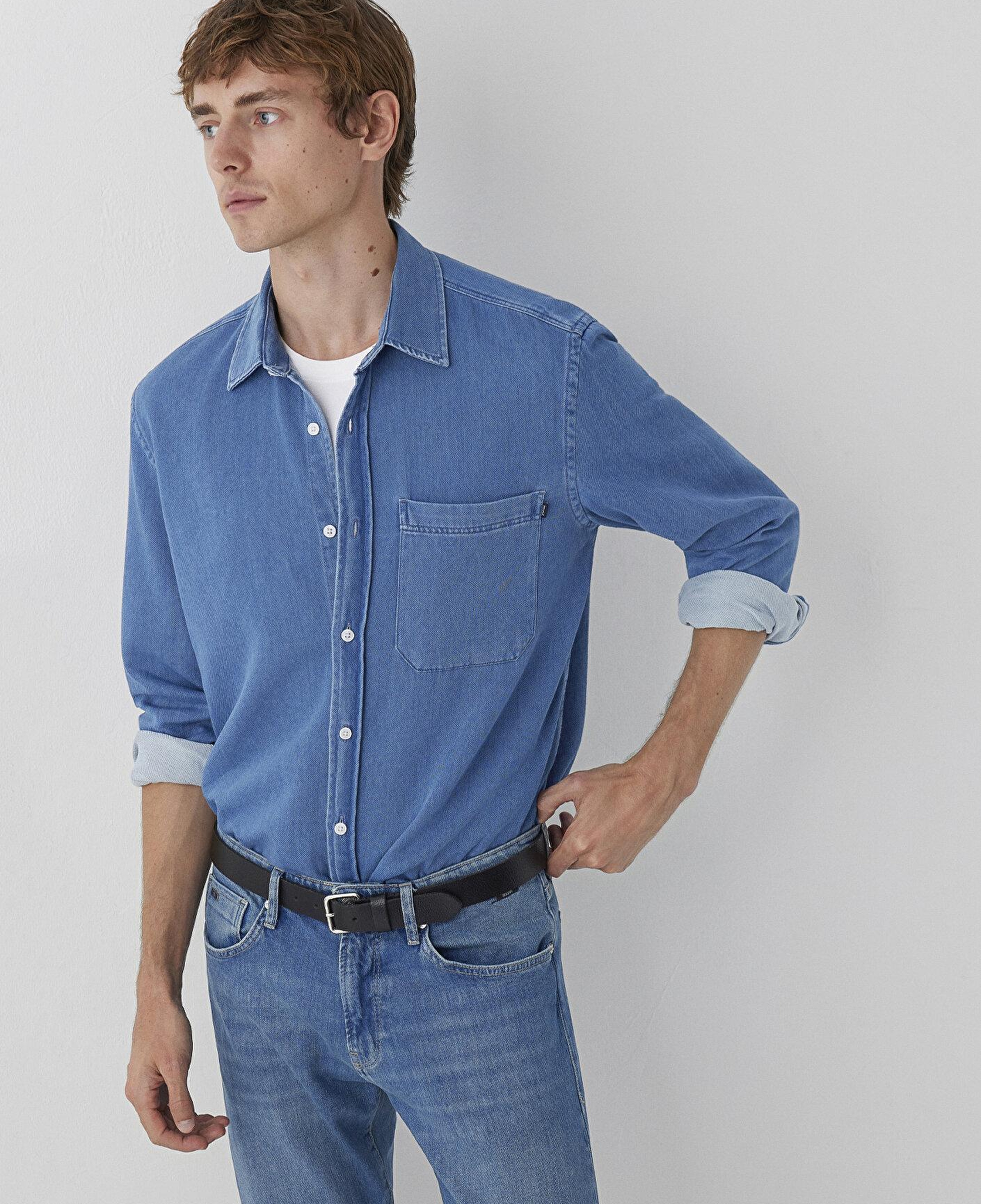 Mavi Lacivert Denim Gömlek Regular Fit / Normal Kesim 0212085-18790