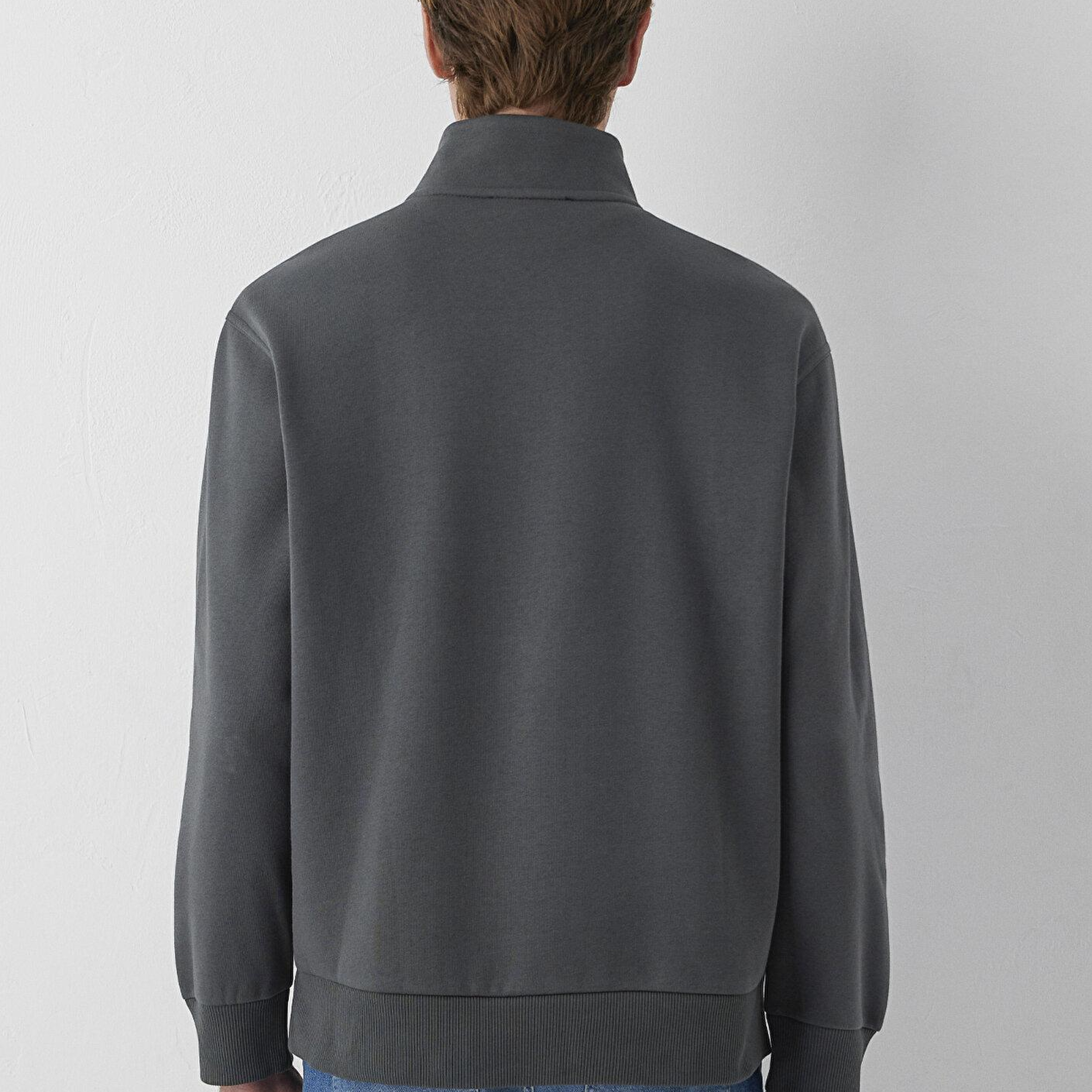 Mavi Yarı Fermuarlı Antrasit Basic Sweatshirt 0S10278-91268