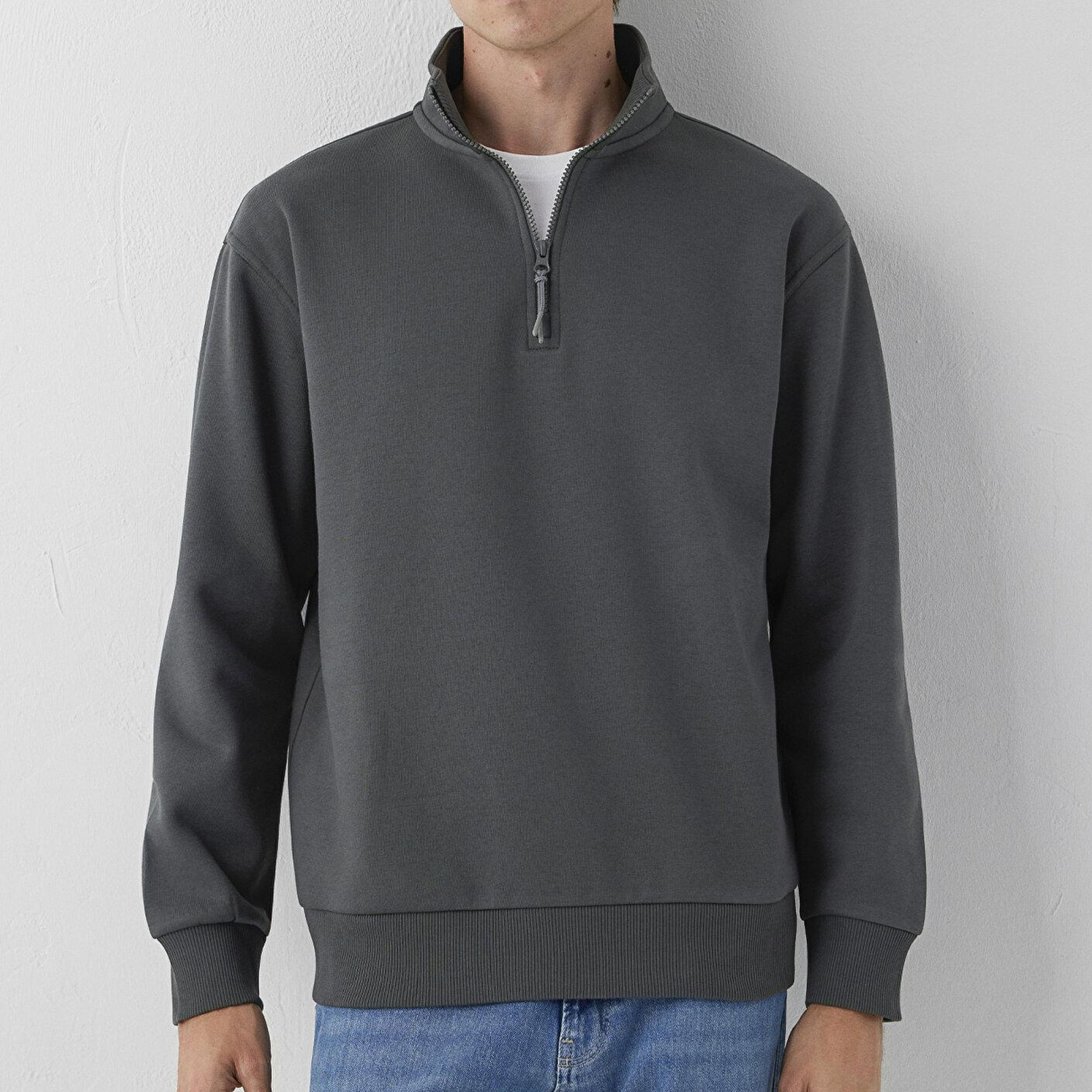 Mavi Yarı Fermuarlı Antrasit Basic Sweatshirt 0S10278-91268